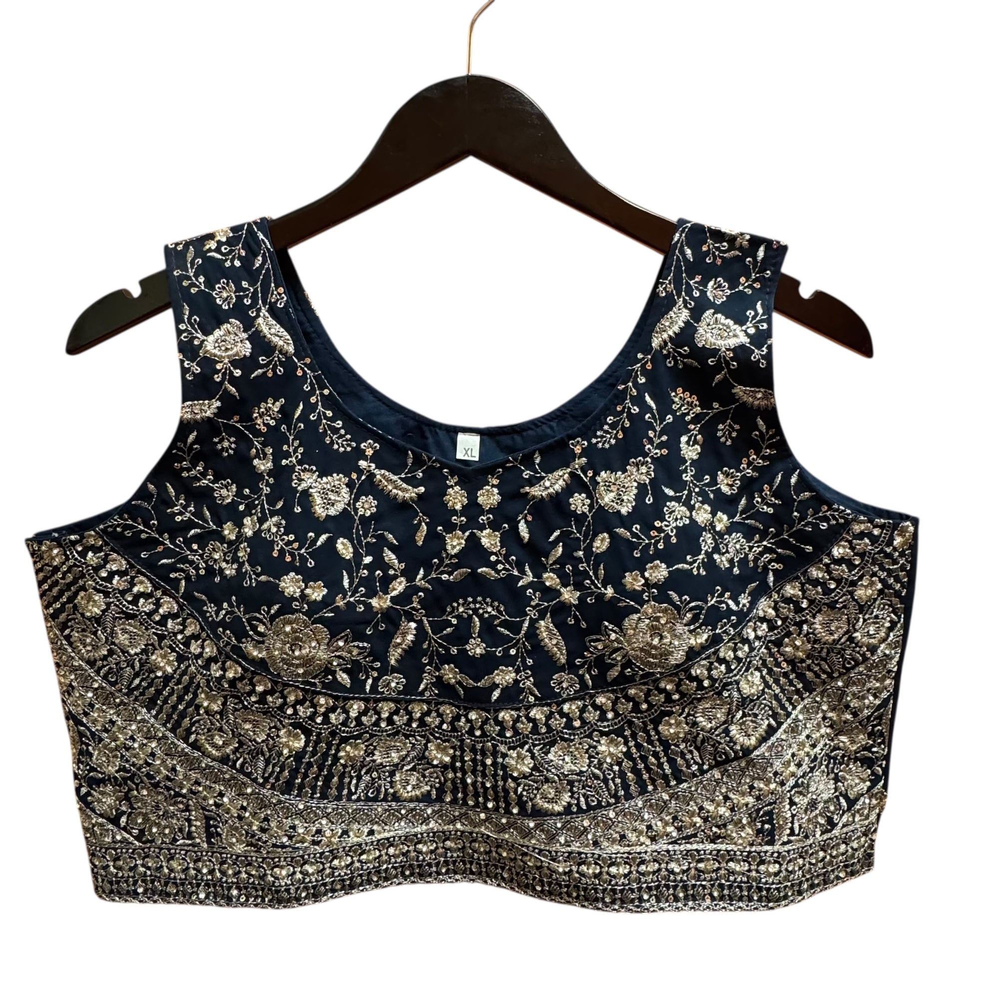 Navy Full Floral Georgette Lehenga Set