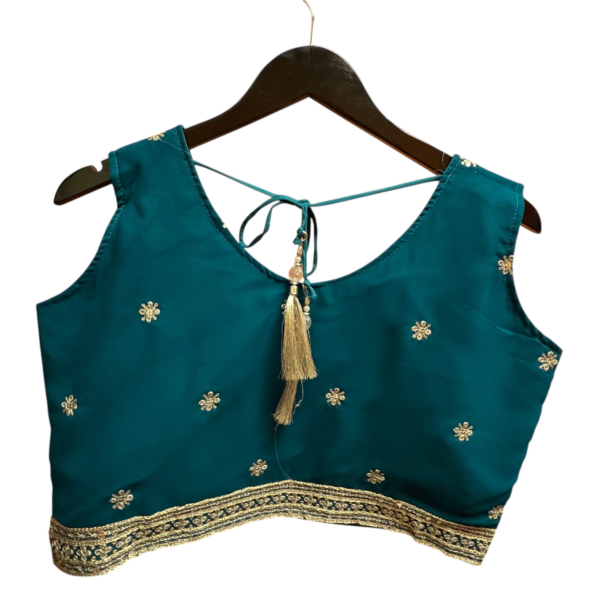 Ocean Embroidered Georgette Lehenga Set Q - Vintage India NYC