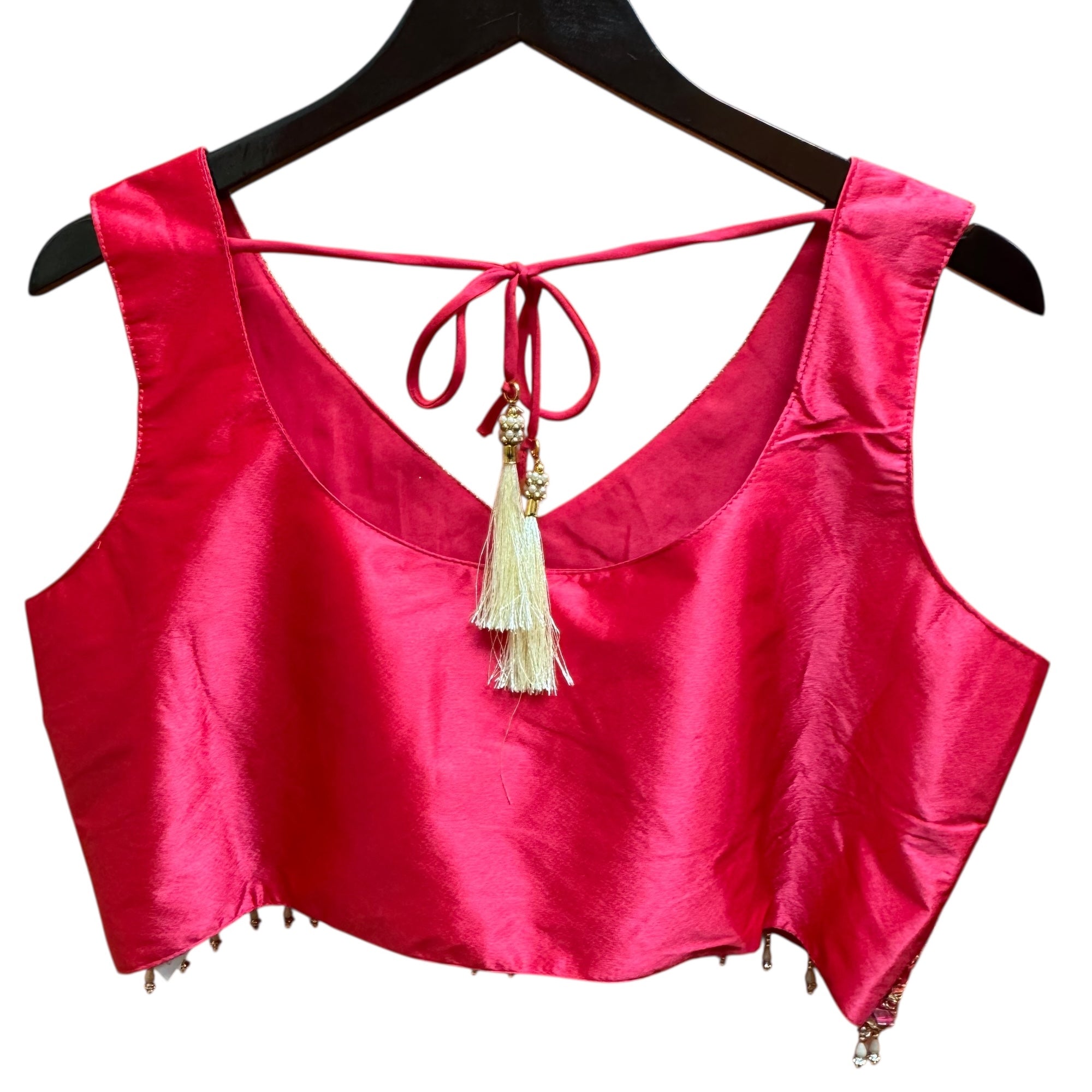Bright Pink & Gold Embroidered Lehenga Set