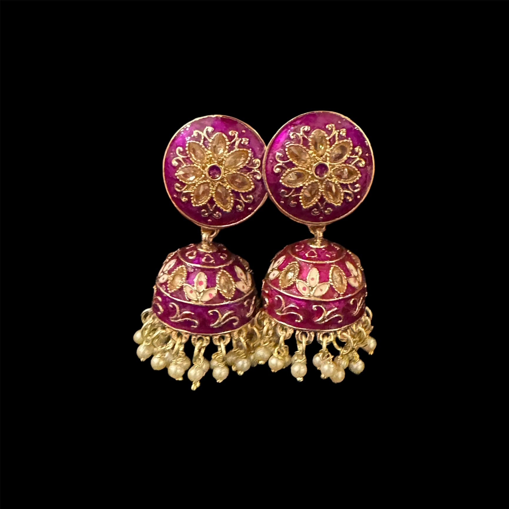 DT Meenakari Jhumka Earrings-Many Colors
