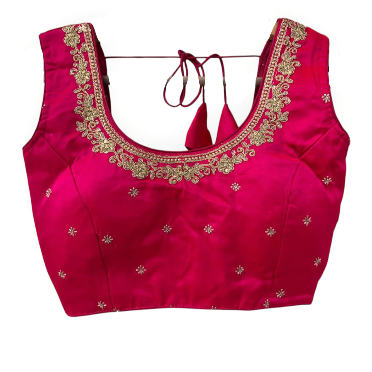 Round Neck Embroidered Blouse-Size 32- Colors - Vintage India NYC