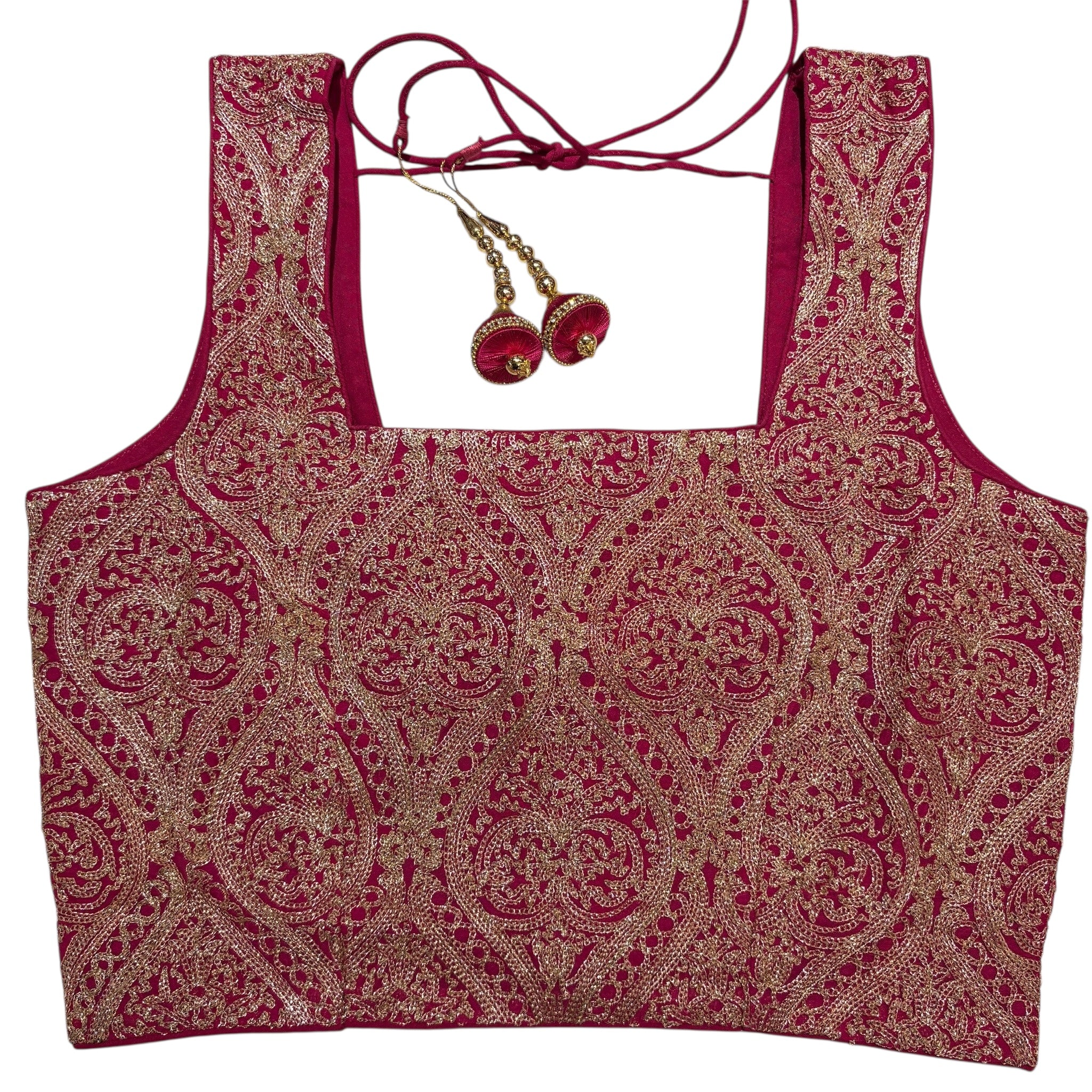 Brocade & Embroidered Saree Blouses-25-Size 32 - Vintage India NYC