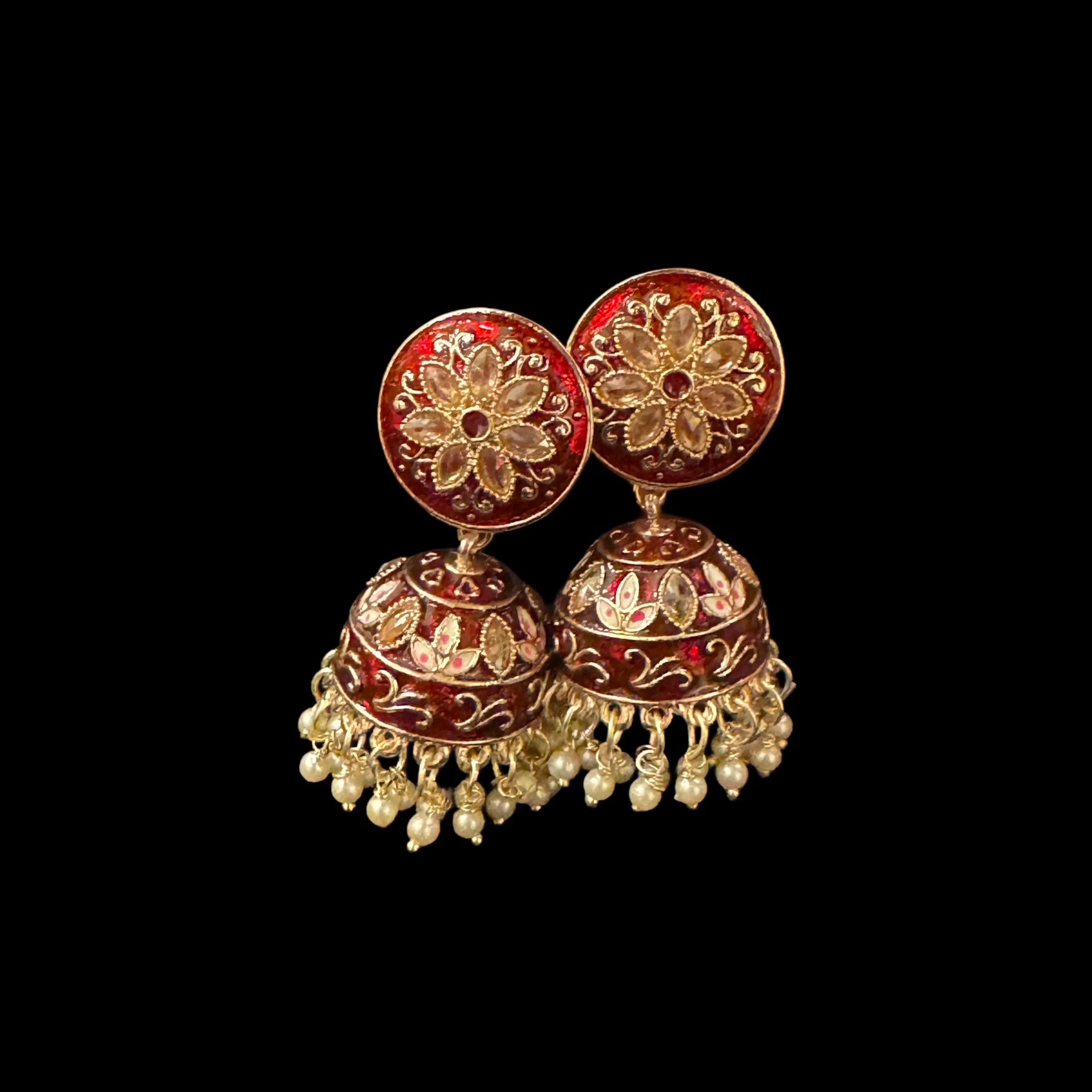 DT Meenakari Jhumka Earrings-Many Colors