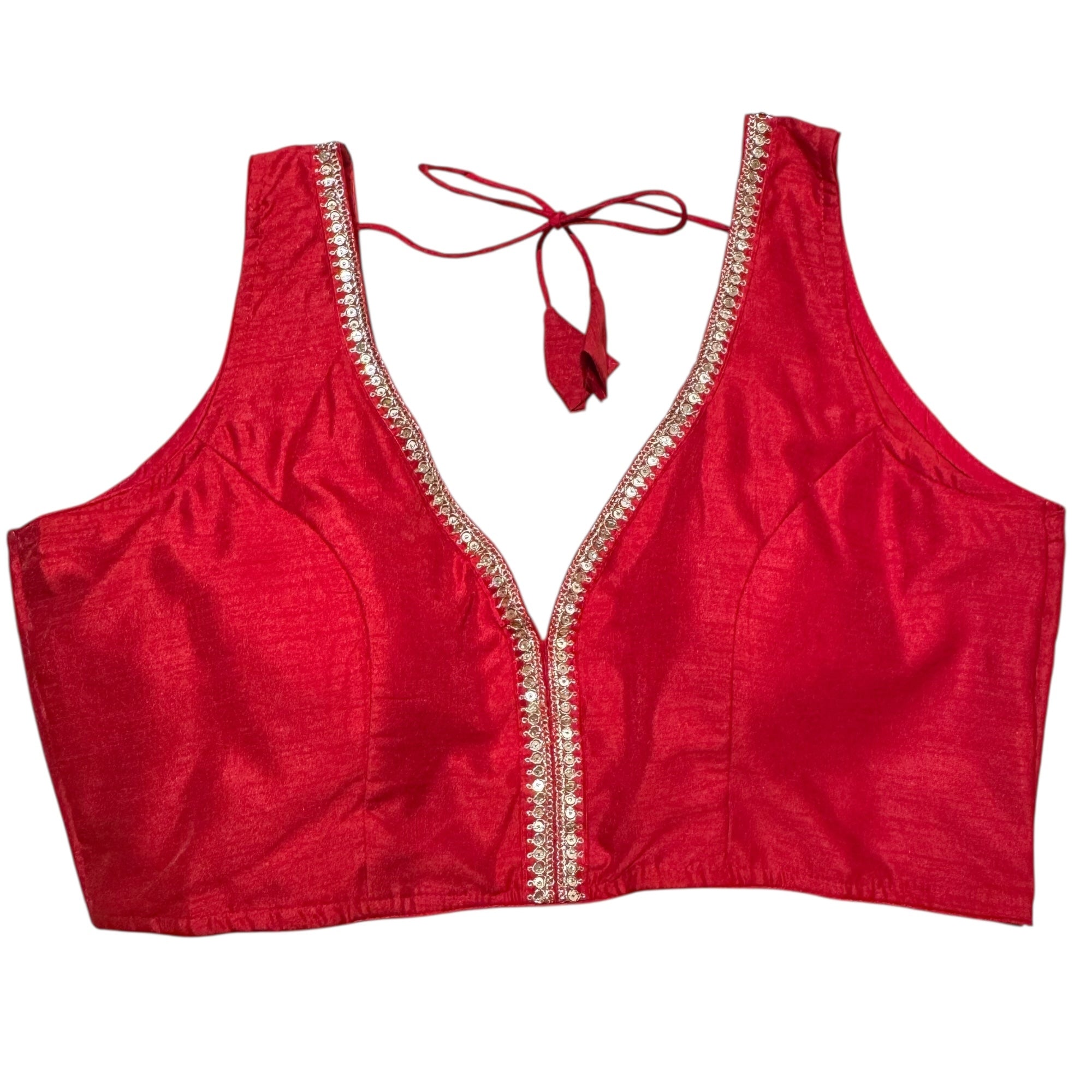 Plus Size Sleeveless V Neck Blouse -Size 48-Colors - Vintage India NYC