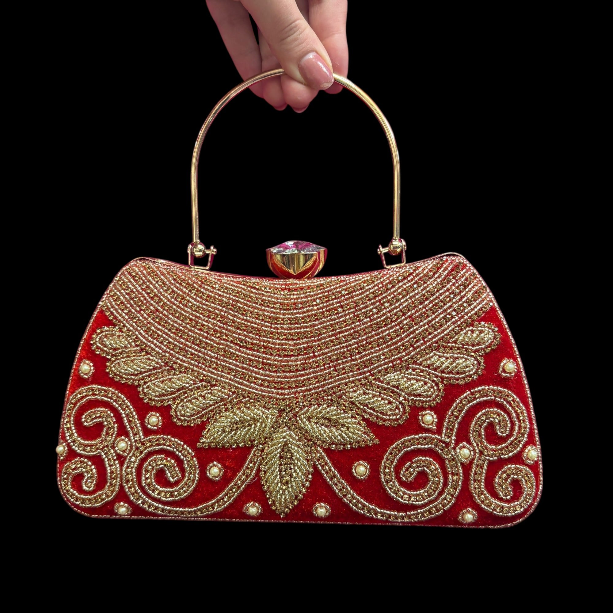 Scroll Leaf Purse-Colors - Vintage India NYC