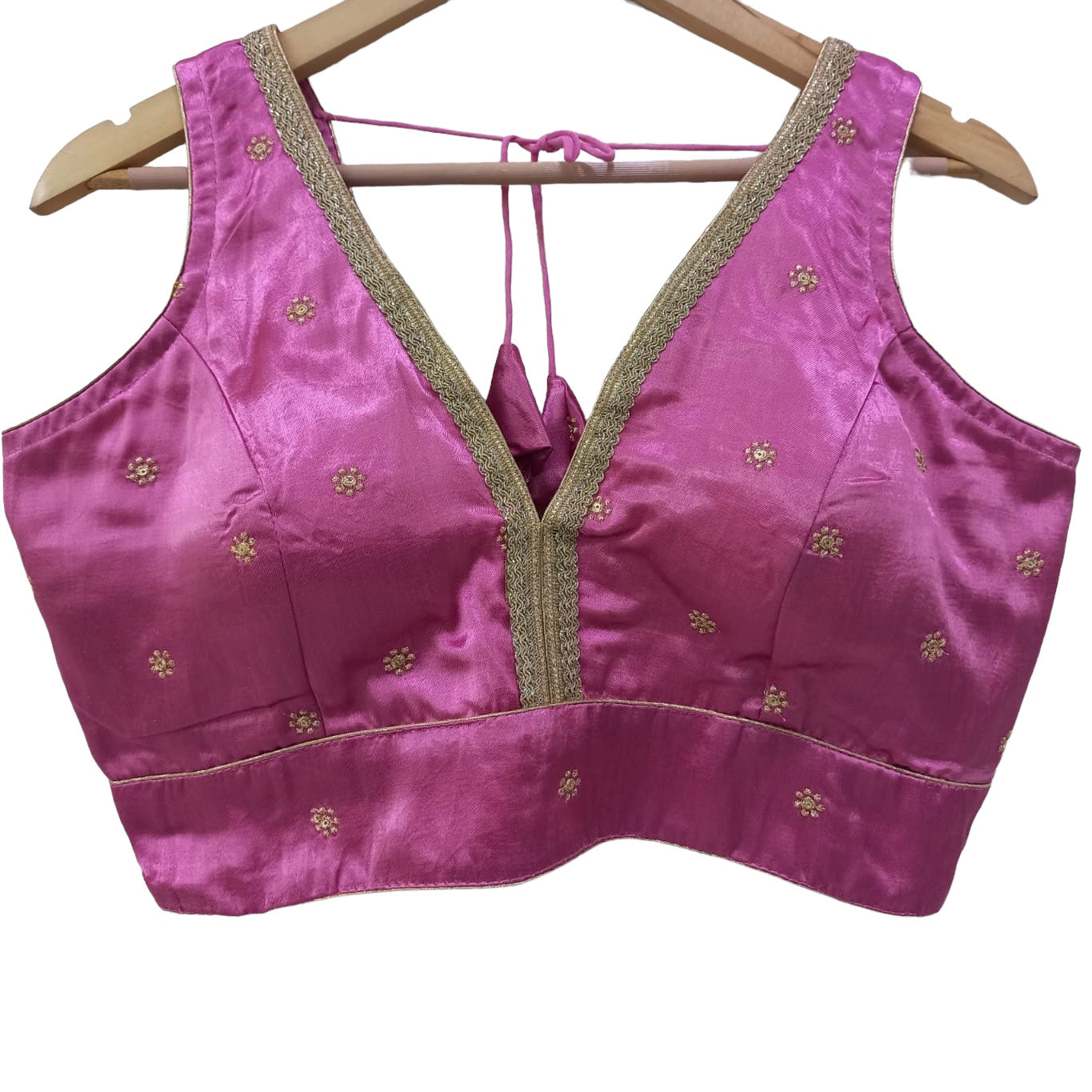 V Neck Silk Flower Blouse-Many Colors - Vintage India NYC