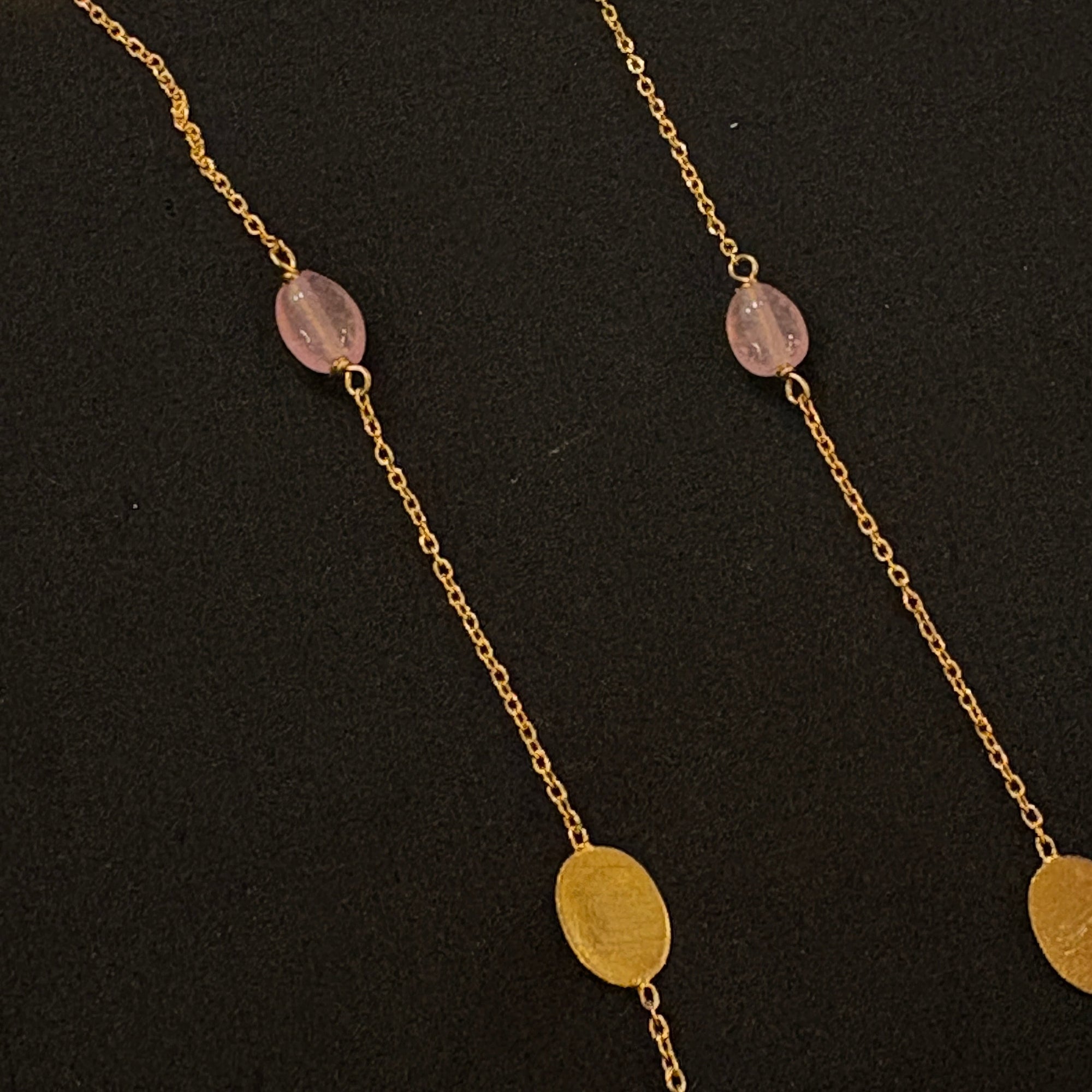 MK Semi Precious Gold Necklace-Colors - Vintage India NYC