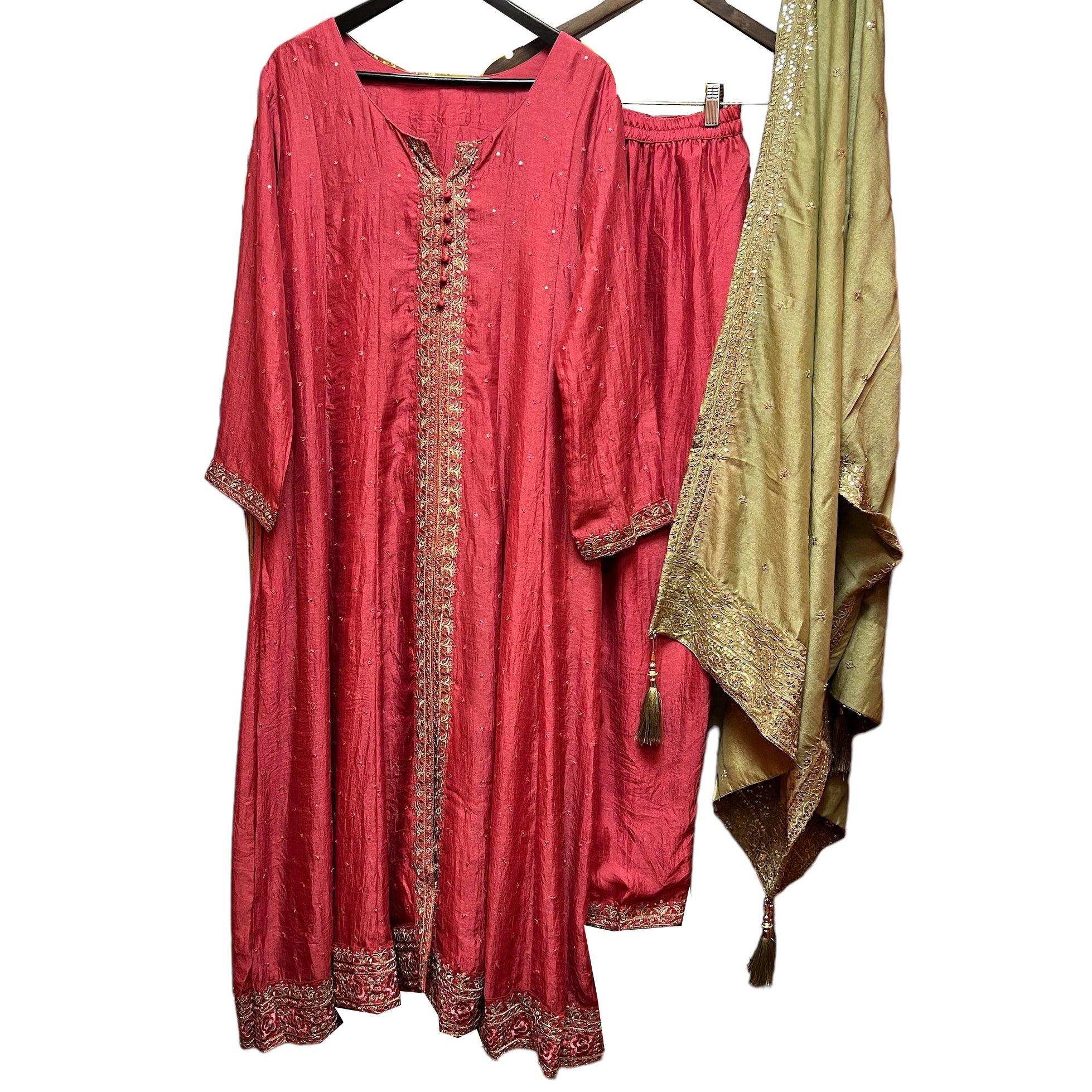 Long Anarkali Set-Various Colors - Vintage India NYC