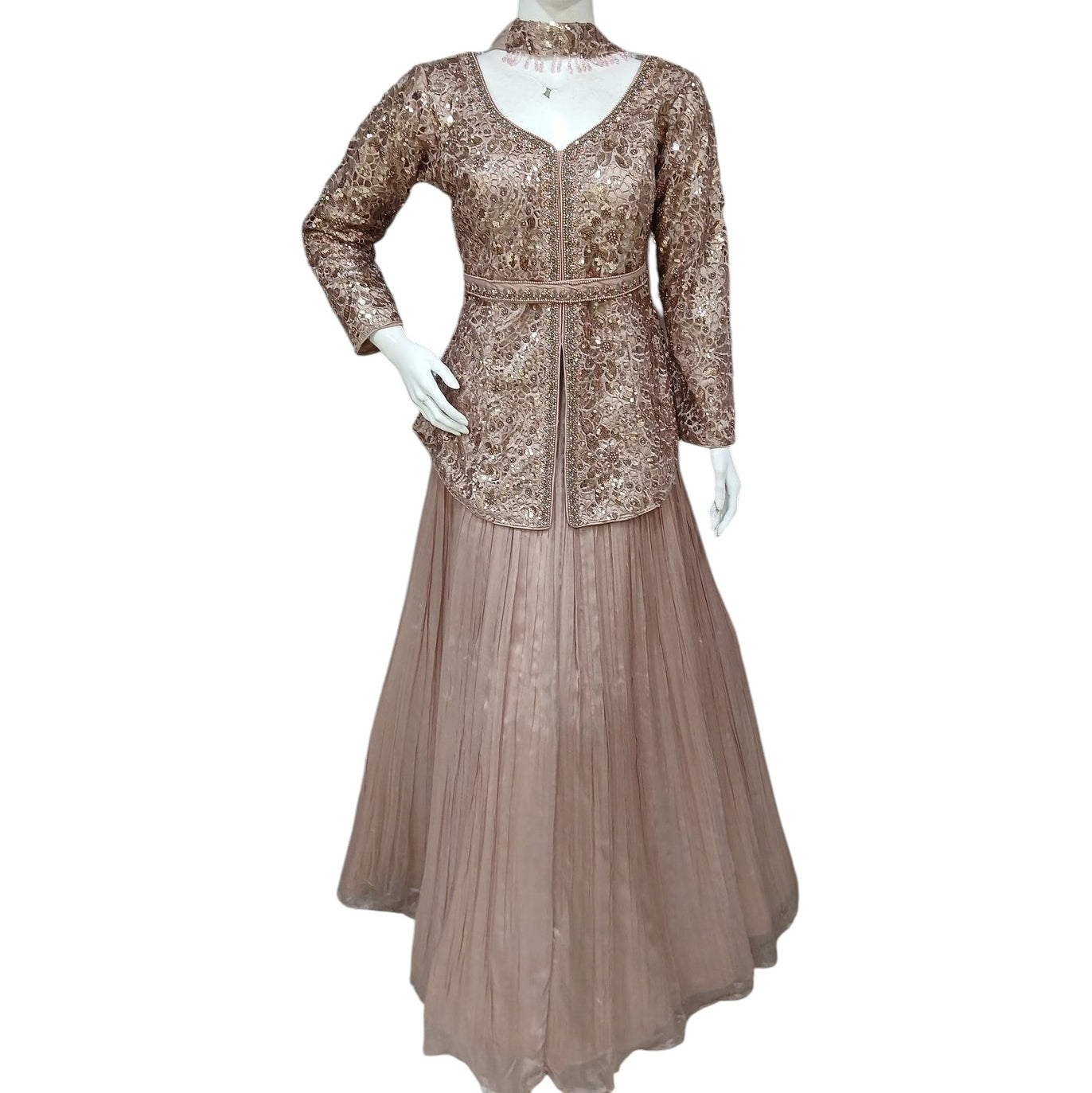 Long Blouse Lehenga Set -3 Colors - Vintage India NYC