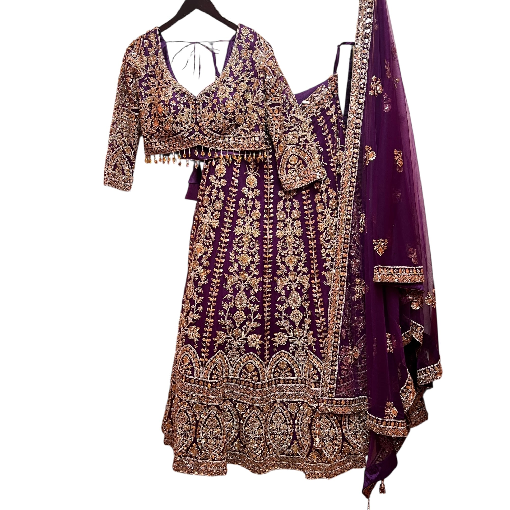 Handwork Heavy Work Semi Bridal Lehenga Sets-4 Colors - Vintage India NYC