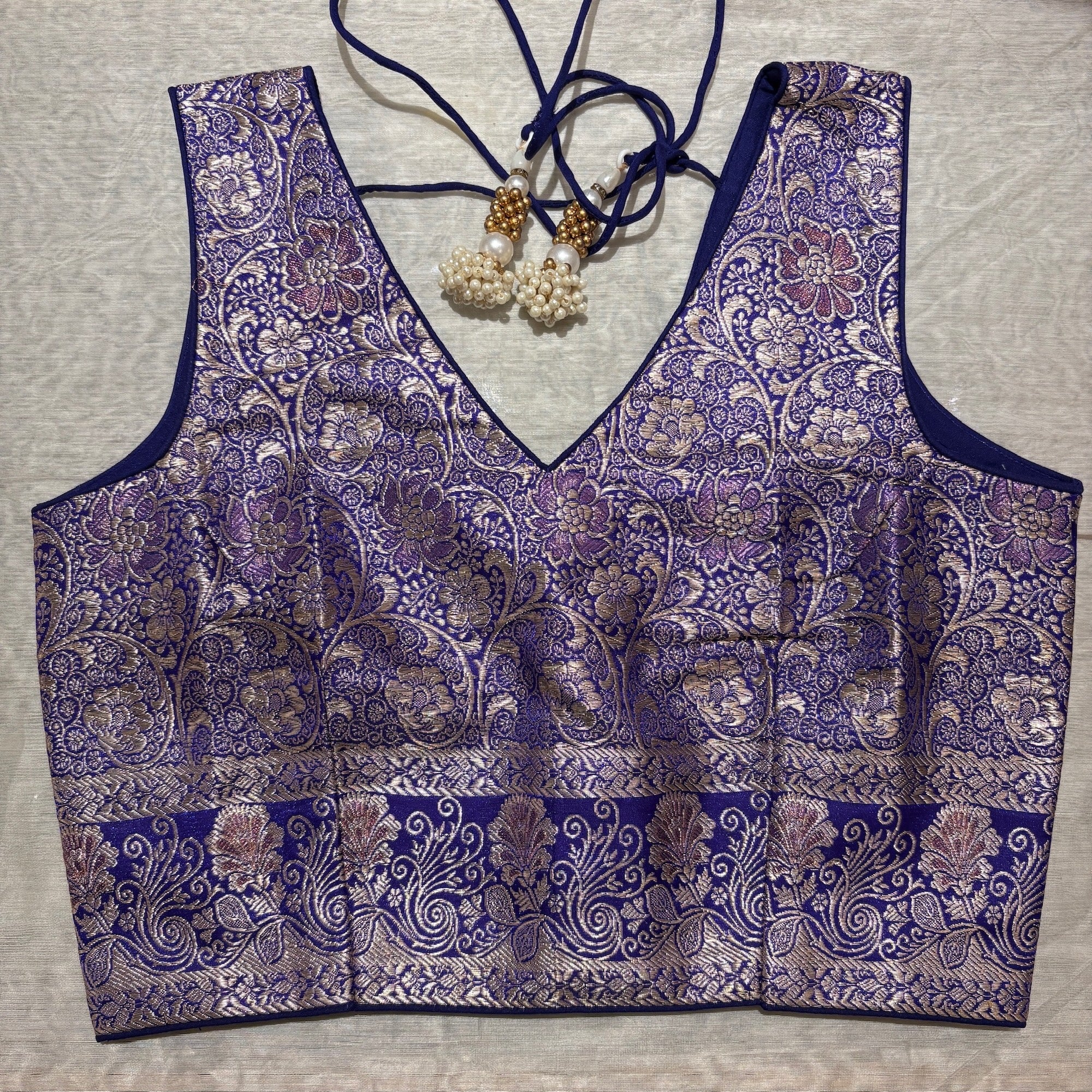 Brocade & Embroidered Saree Blouses 25-Size 30 - Vintage India NYC