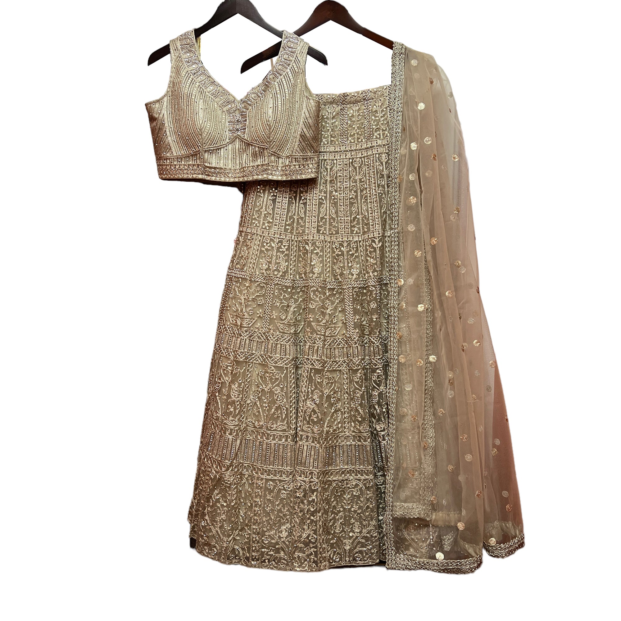 SH Heavy Gold Lehenga Set - Vintage India NYC