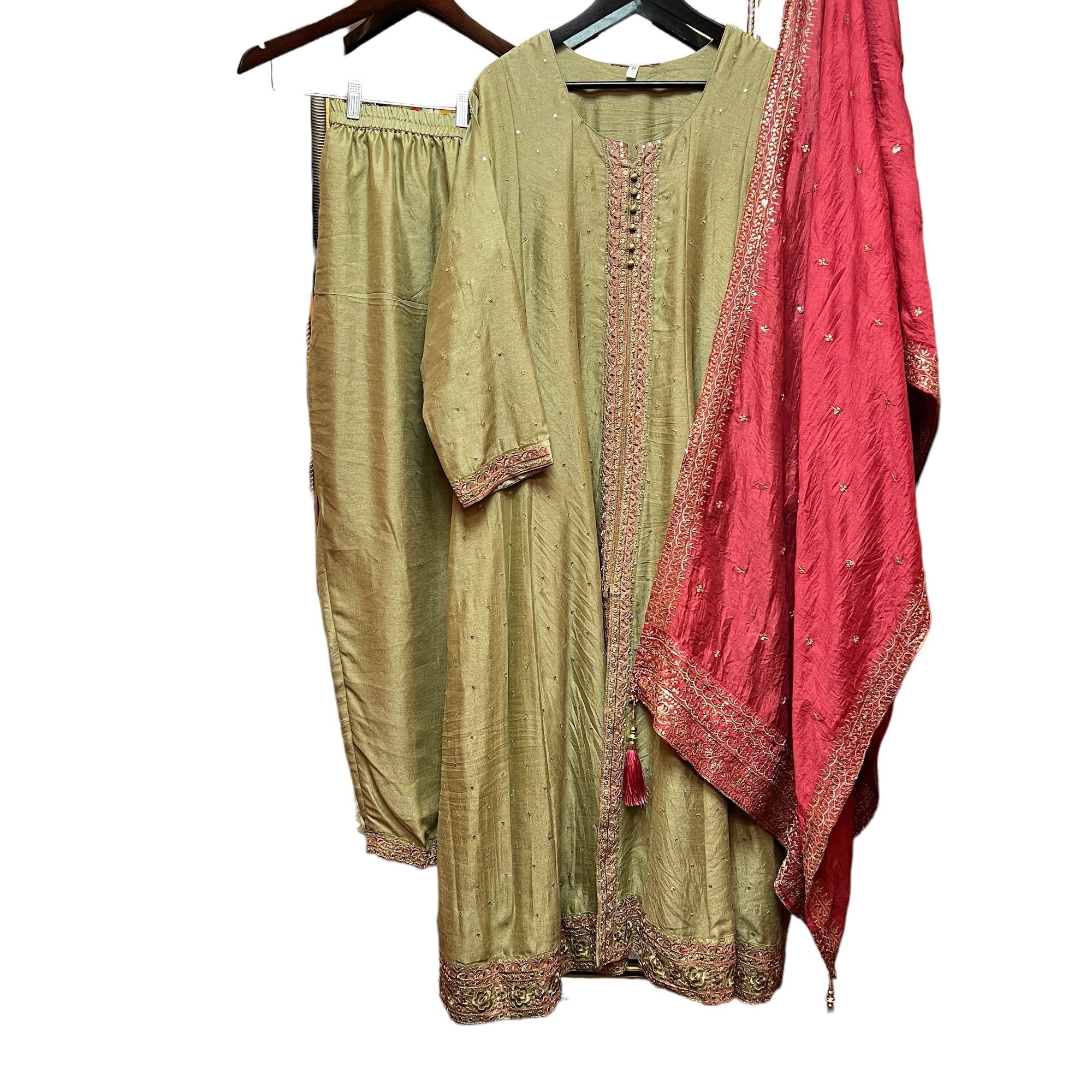 Long Anarkali Set-Various Colors - Vintage India NYC