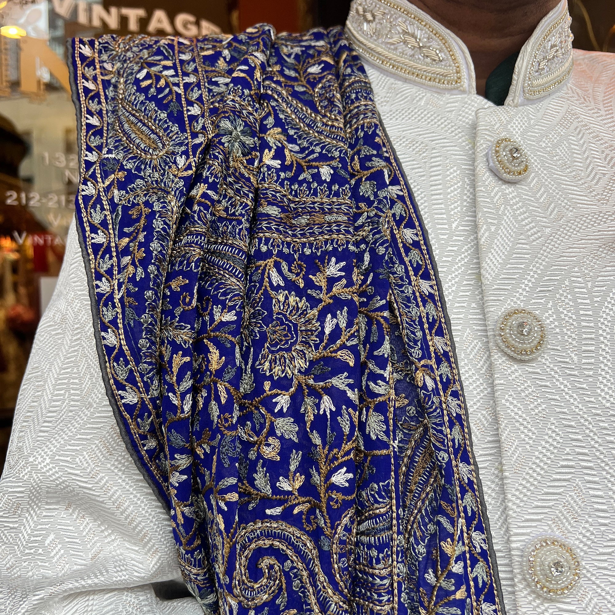 Mens Heavy Embroidered Dupatta-2 Colors