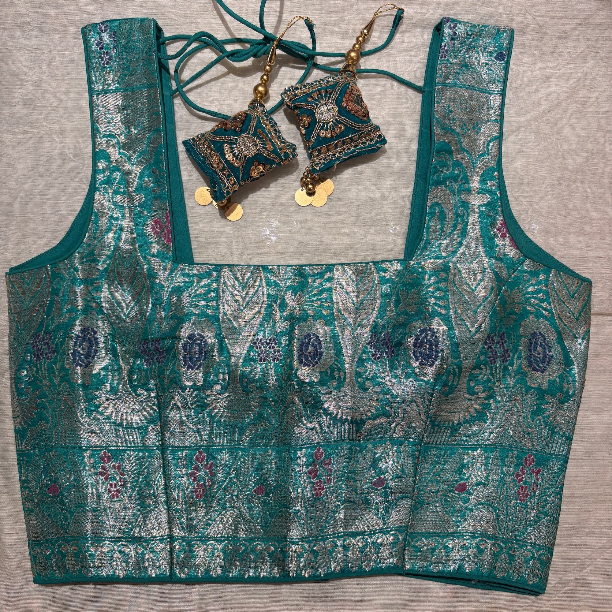 Brocade & Embroidered Saree Blouses 25-Size 30 - Vintage India NYC