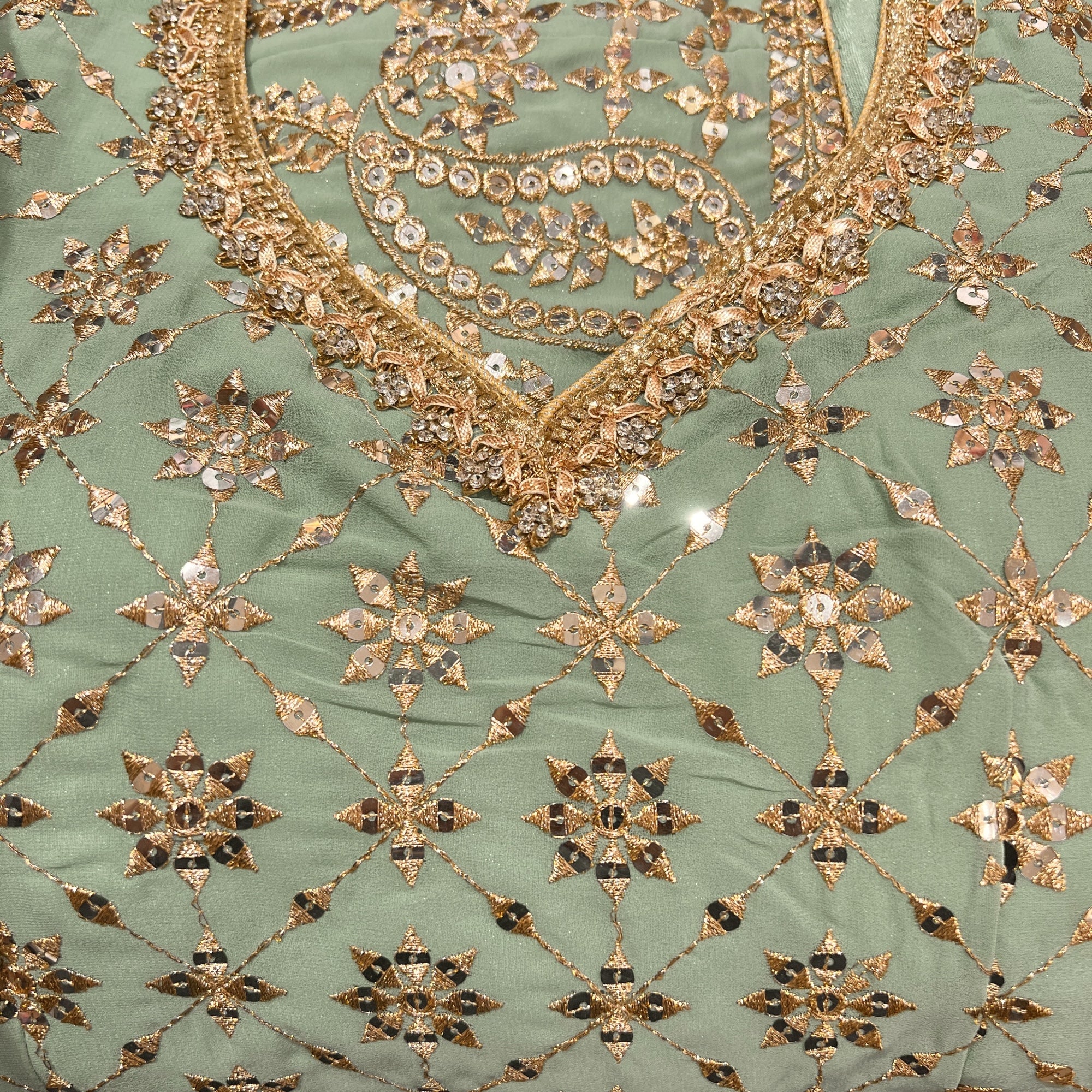 Pastel Sequin Flower Sharara Sets-2 Colors