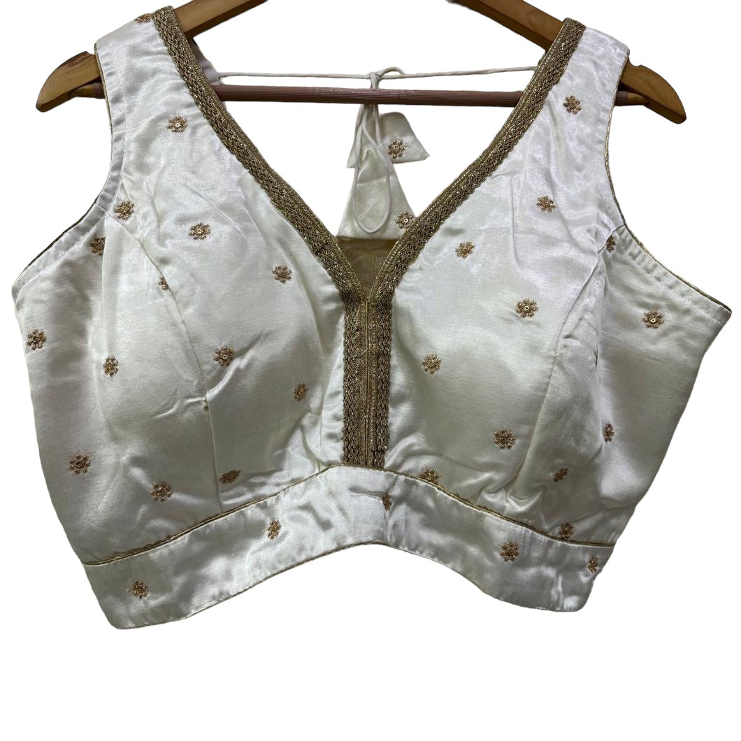 V Neck Silk Flower Blouse-Many Colors