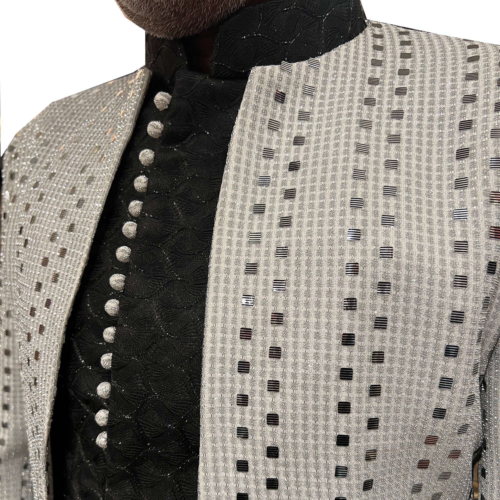 Silver & Black Jacket Sherwani - Vintage India NYC