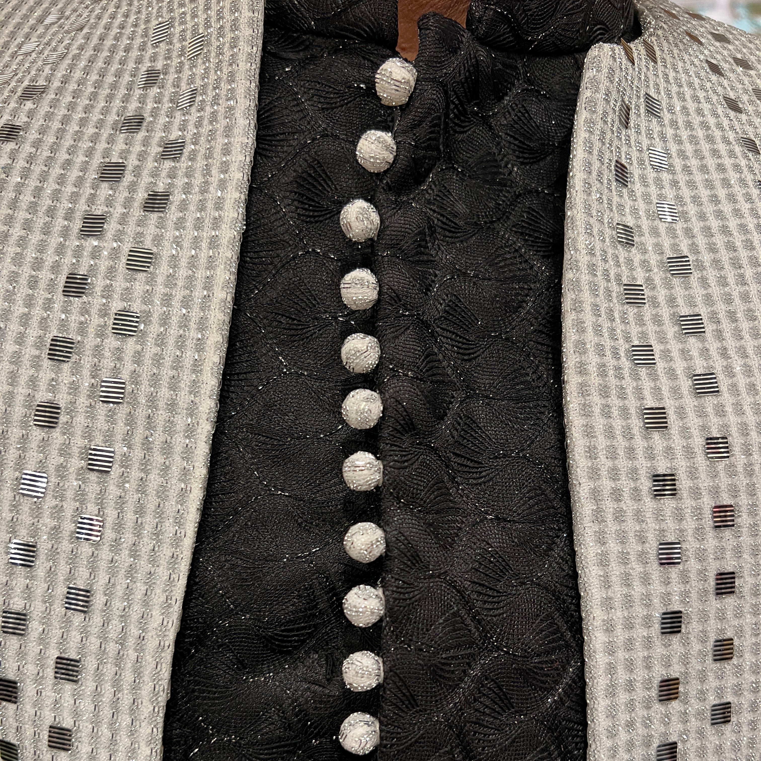 Silver & Black Jacket Sherwani - Vintage India NYC