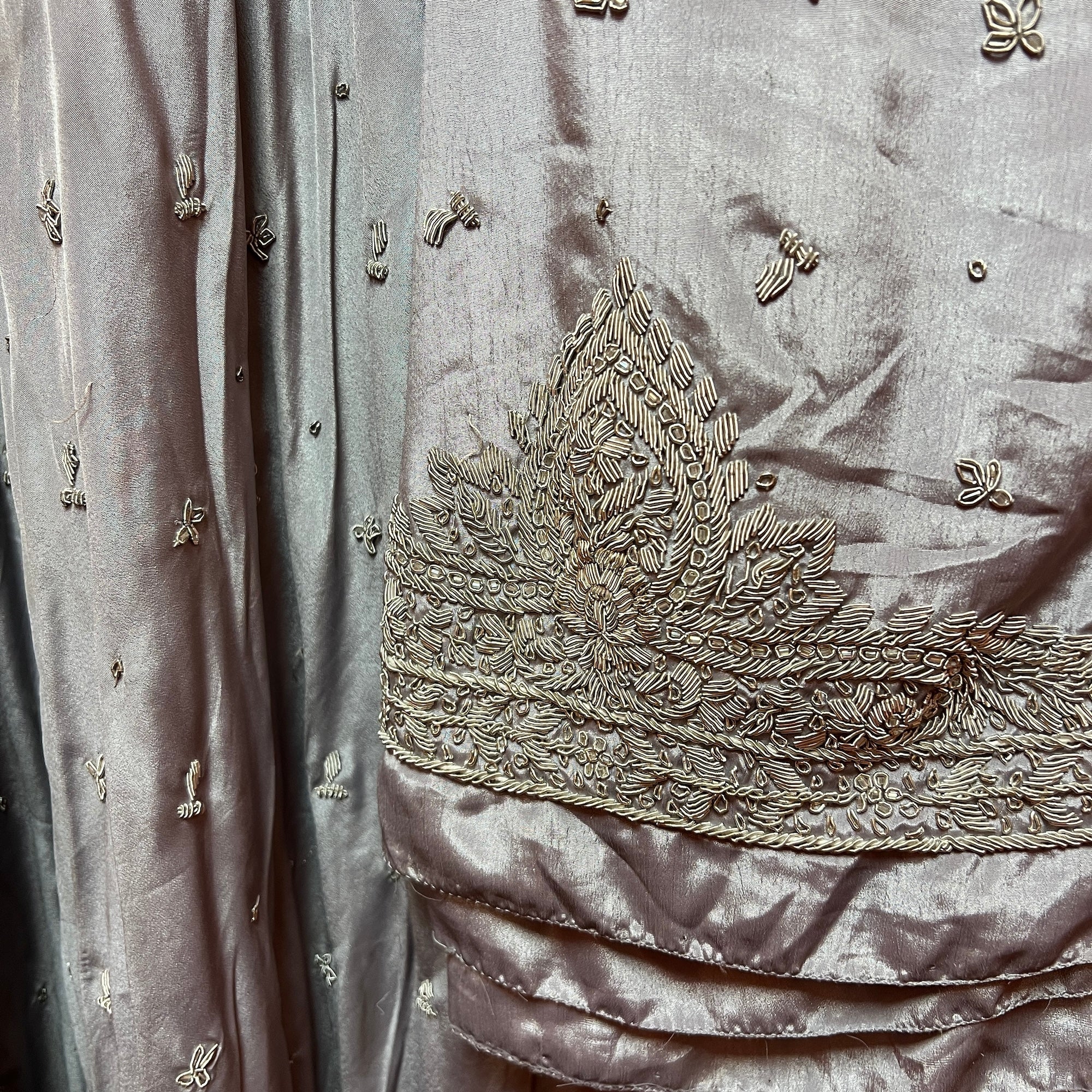 Silver Silk Lehenga set - Vintage India NYC