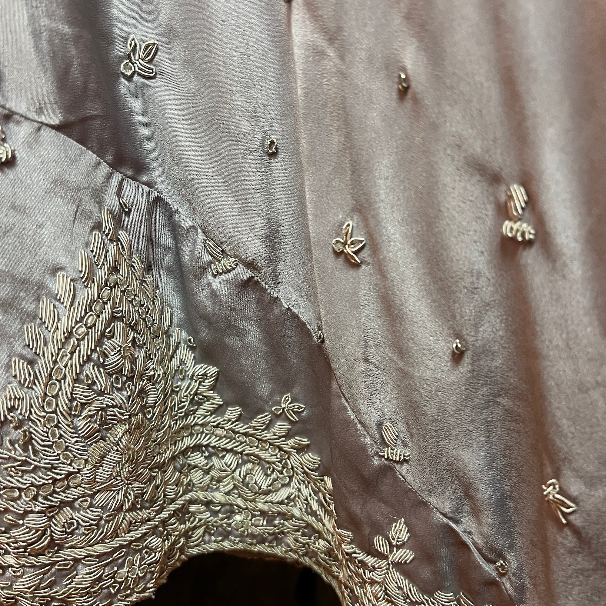 Silver Silk Lehenga set - Vintage India NYC