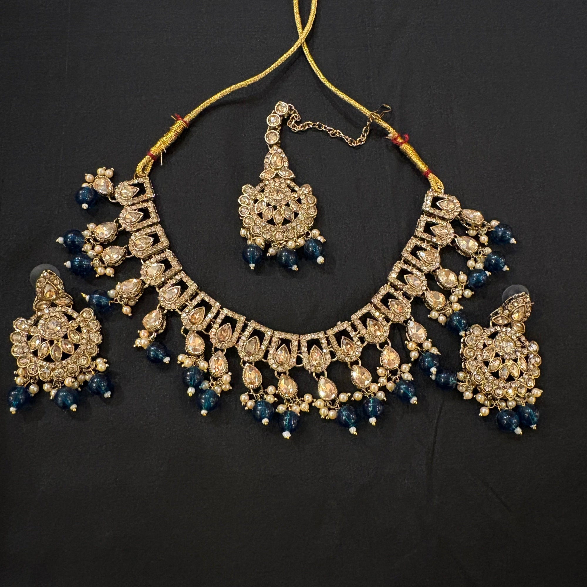 DT Flower Drop Necklace Sets-Many Colors - Vintage India NYC
