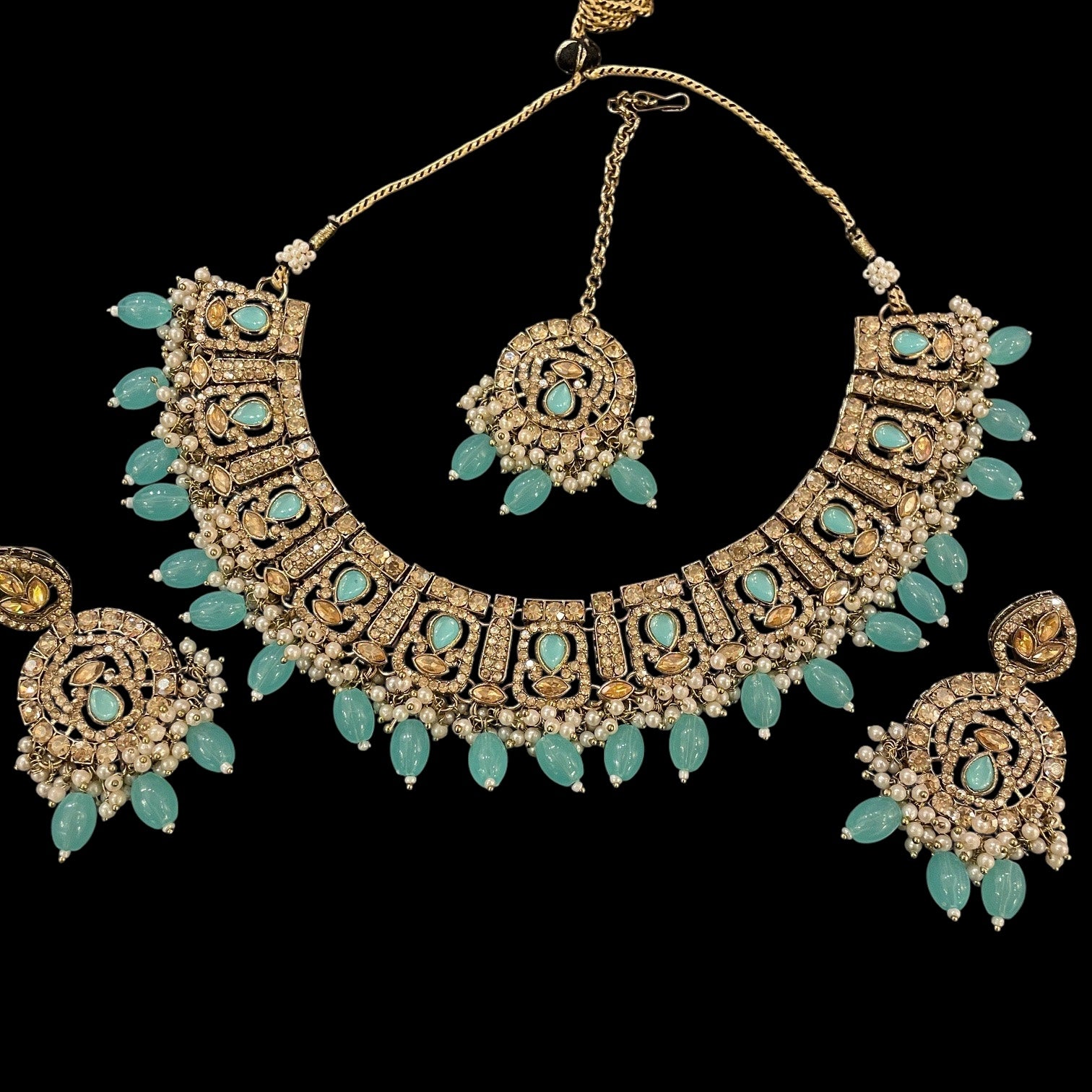 DT Minar Teardrop Necklace Sets-Many Colors