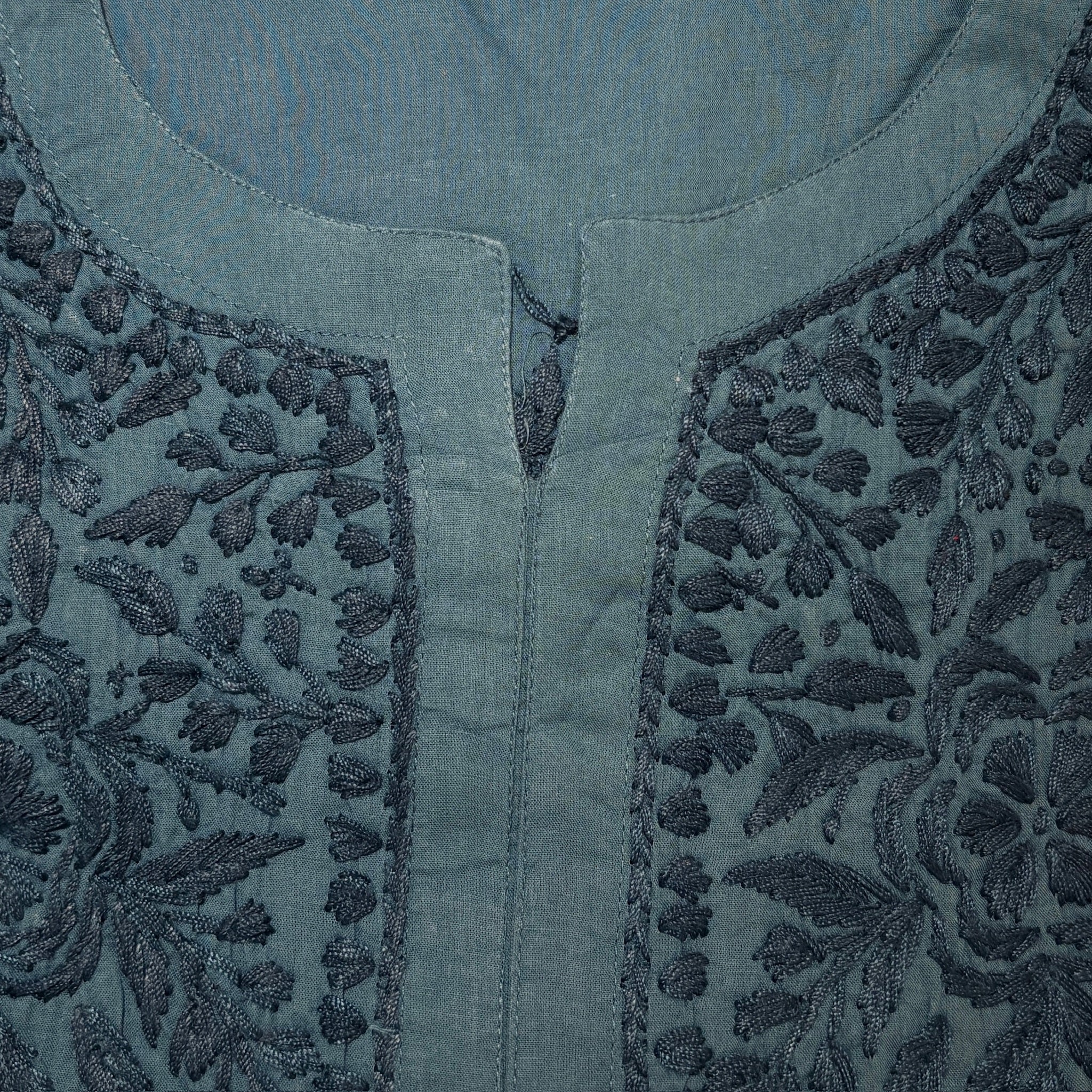 MA Short Embroidered Cotton Kurti-Size 34