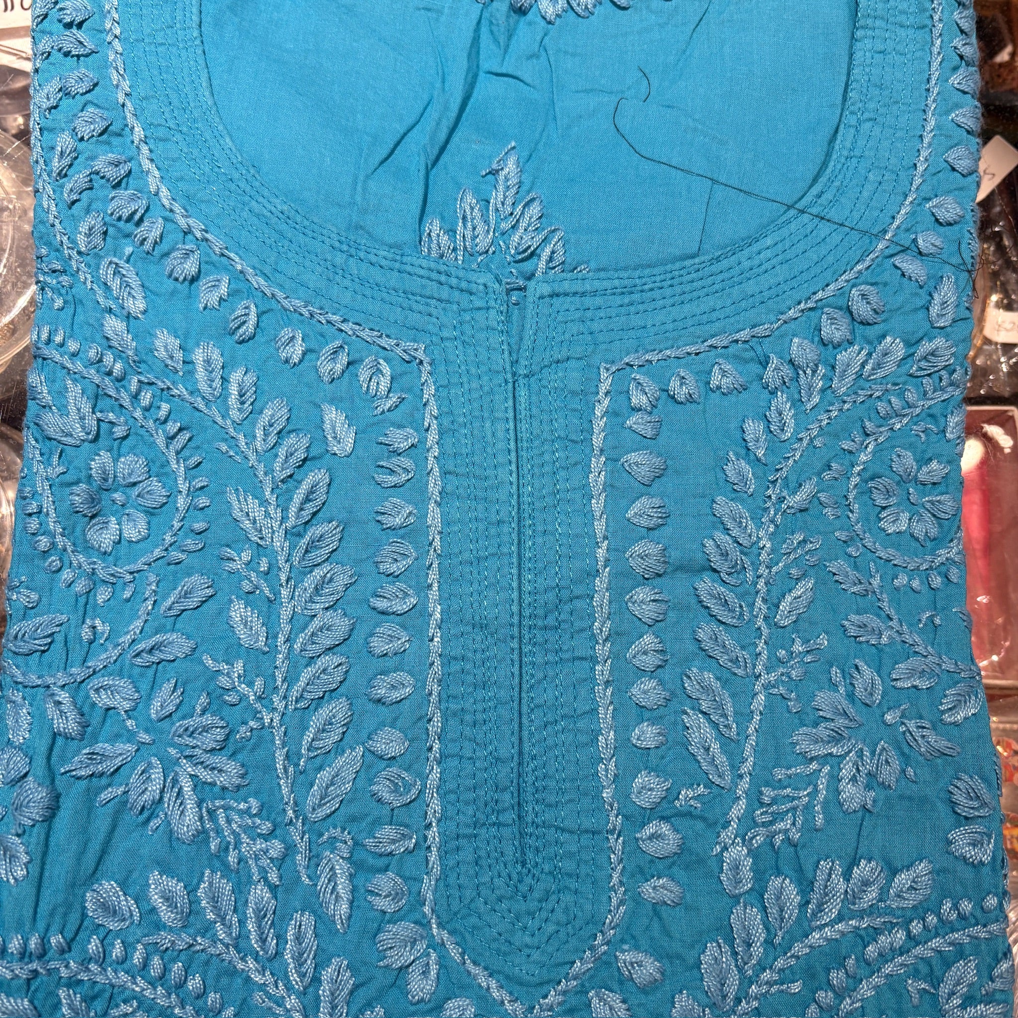 MA Short Embroidered Cotton Kurti-Size 34