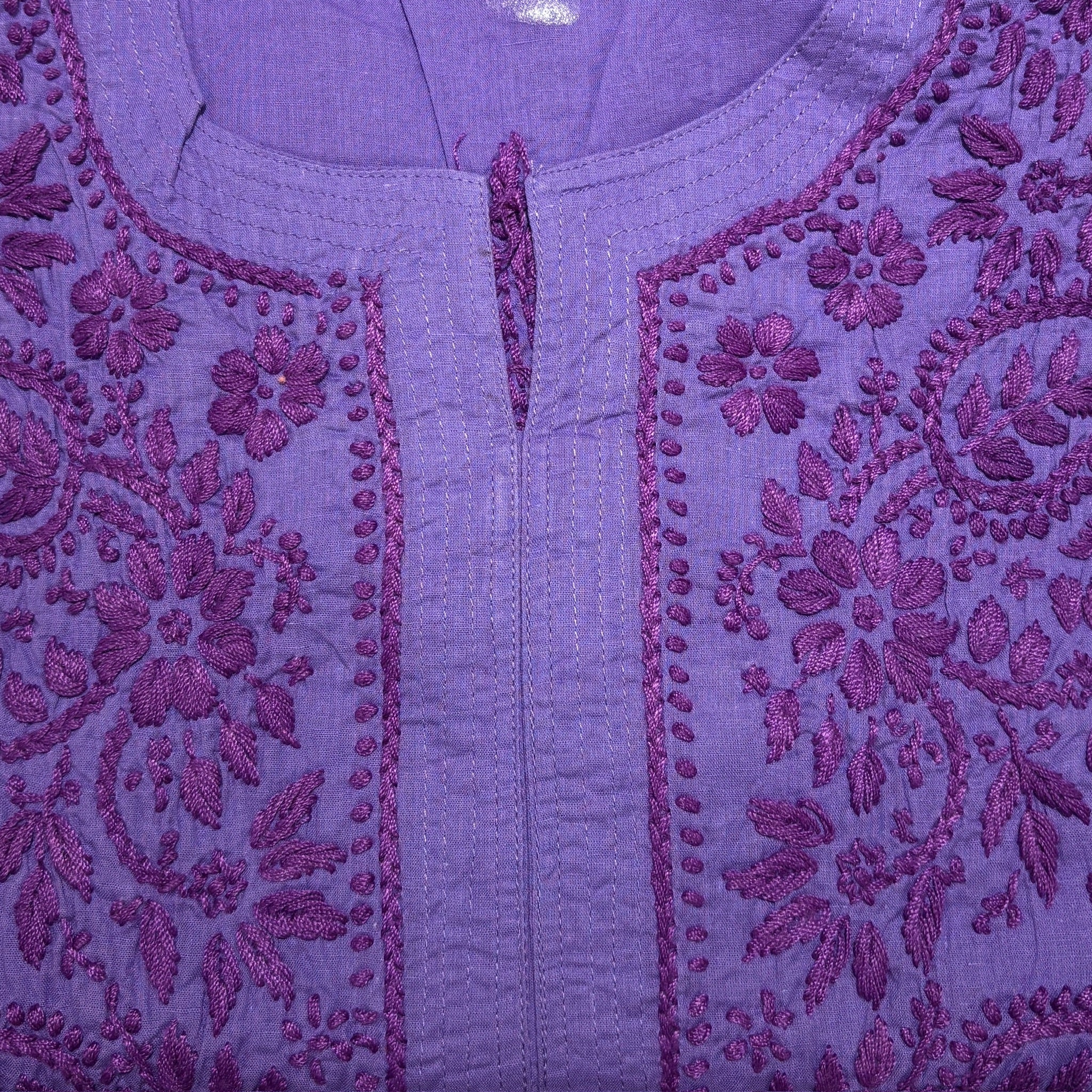 MA Short Embroidered Cotton Kurti-Size 38