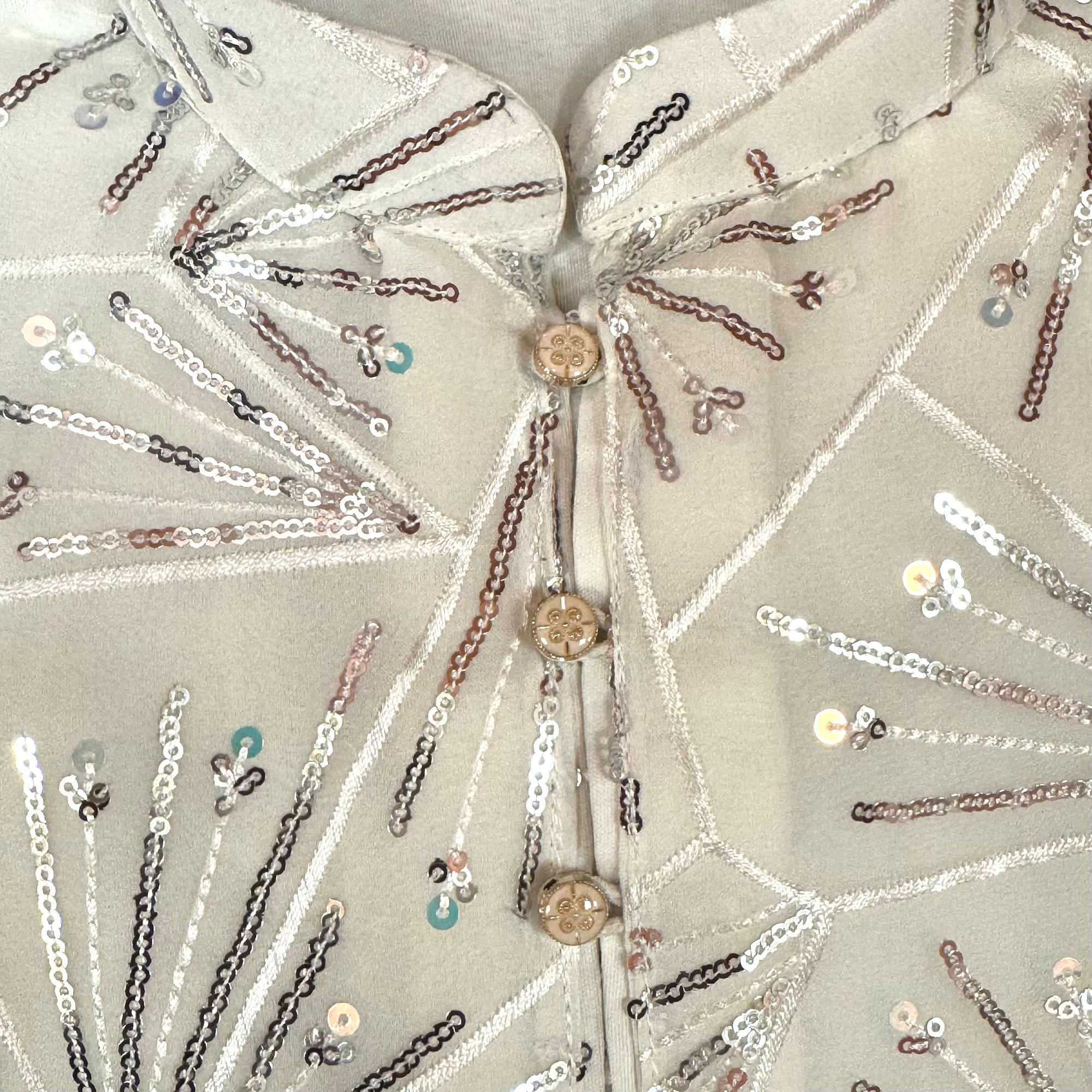 Ivory Ice Blue Heavy Sequin Kurta - Vintage India NYC