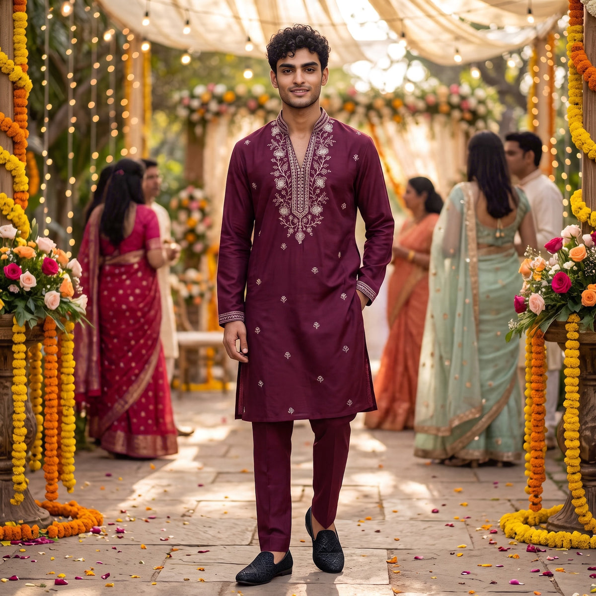 DT Embroidered Kurta-Colors
