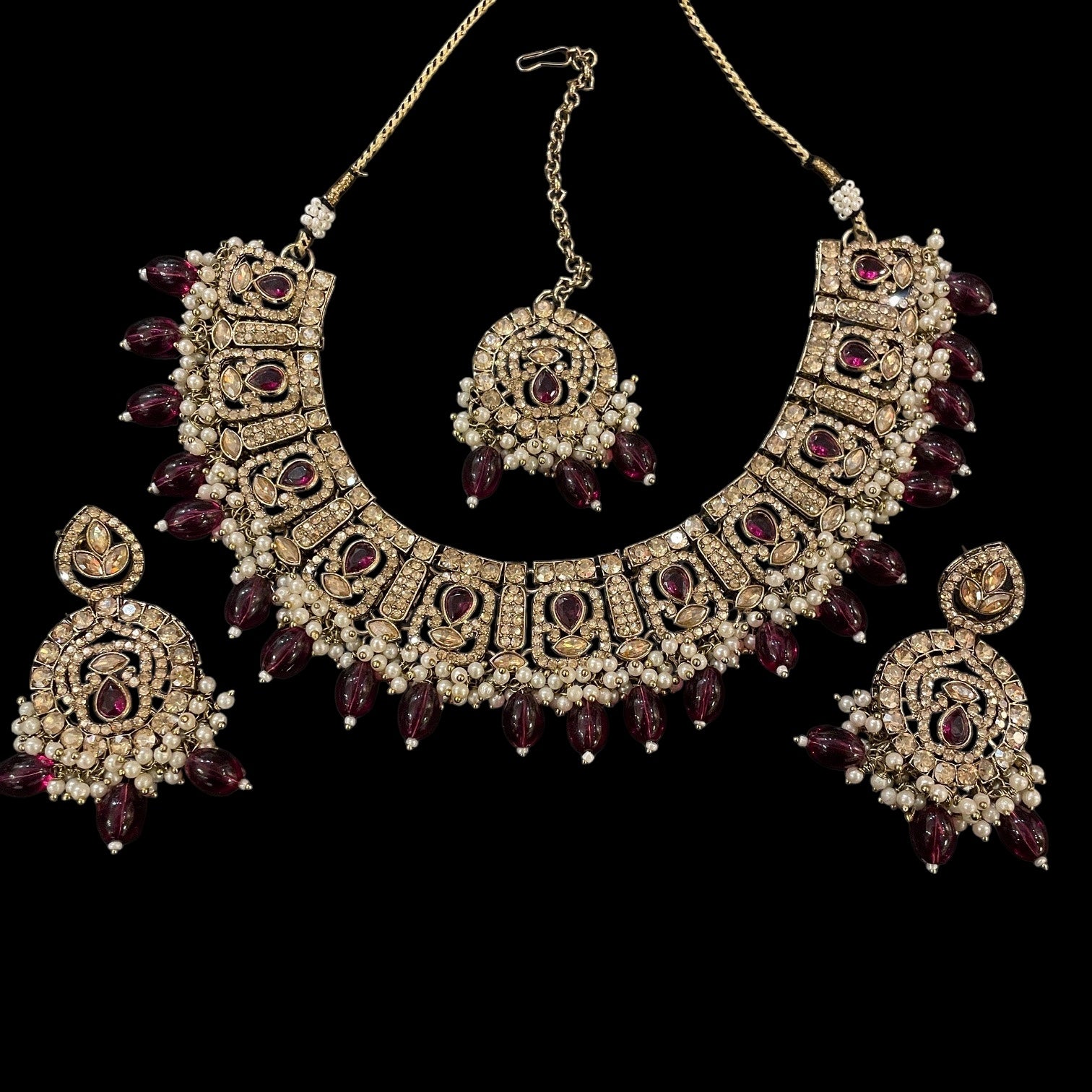 DT Minar Teardrop Necklace Sets-Many Colors