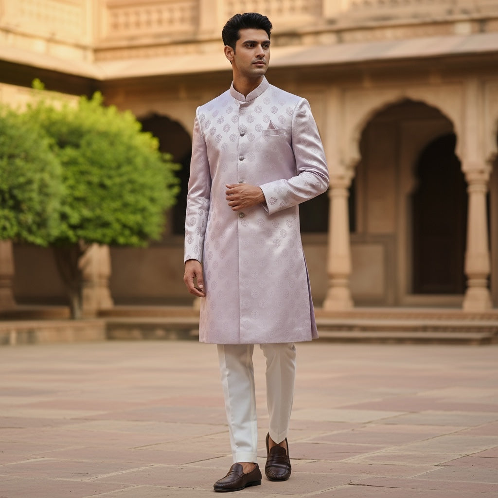 YD Lavender Sherwani-Size 42 - Vintage India NYC