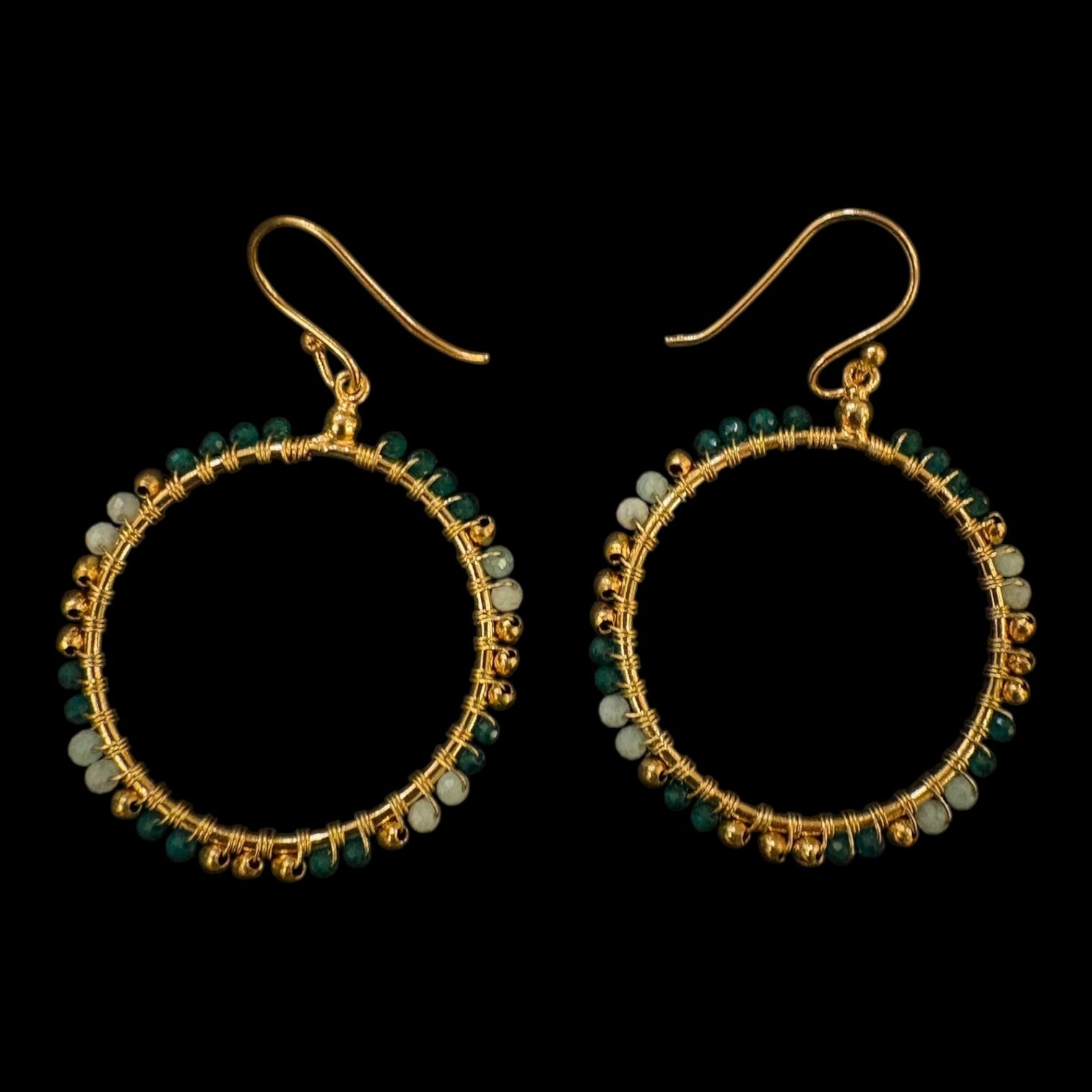 MK Semi Precious Full Hoop Earrings