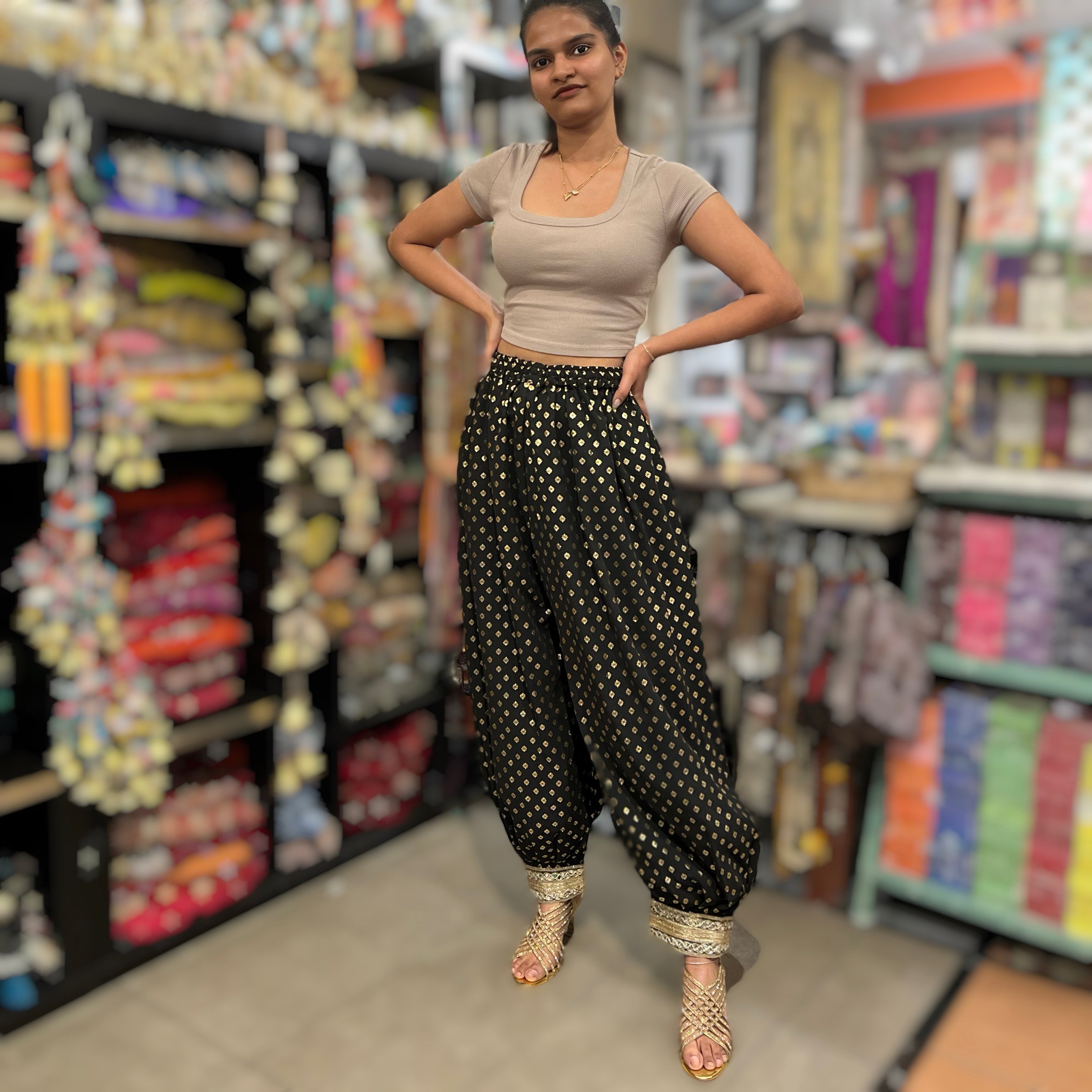 Afghani Pant with Mirrorwork-5 Colors - Vintage India NYC