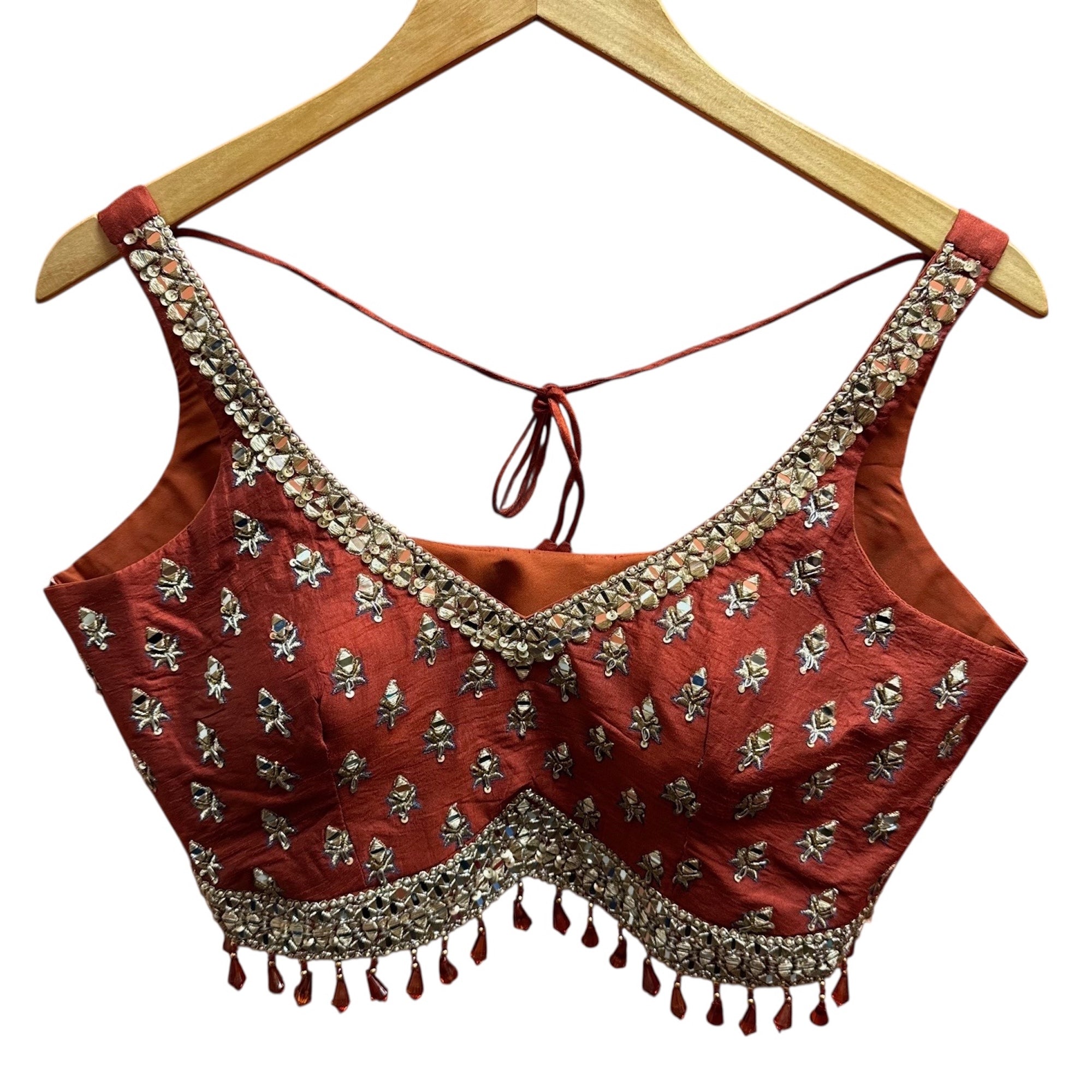 Ajrakh Print Long Jacket Lehenga Set - Vintage India NYC