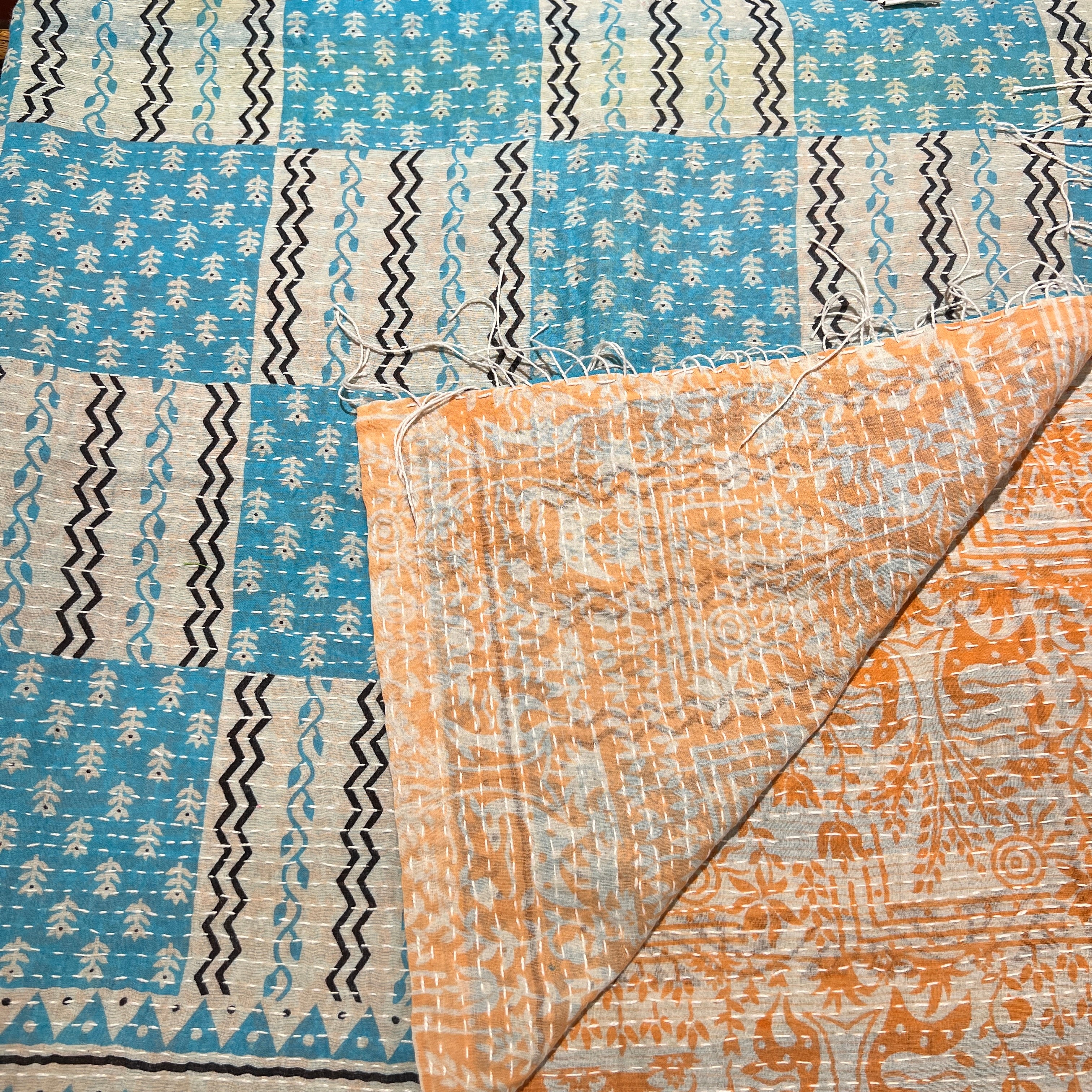 Cotton Kantha Scarves - Vintage India NYC