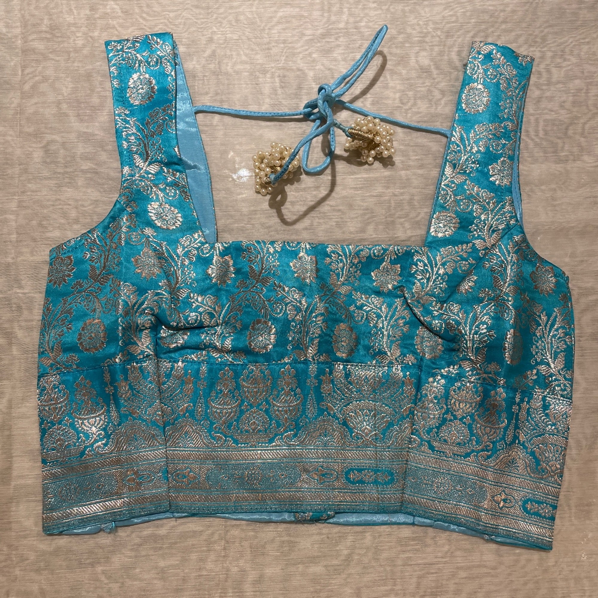 Brocade Saree Blouses-Size 28 - Vintage India NYC