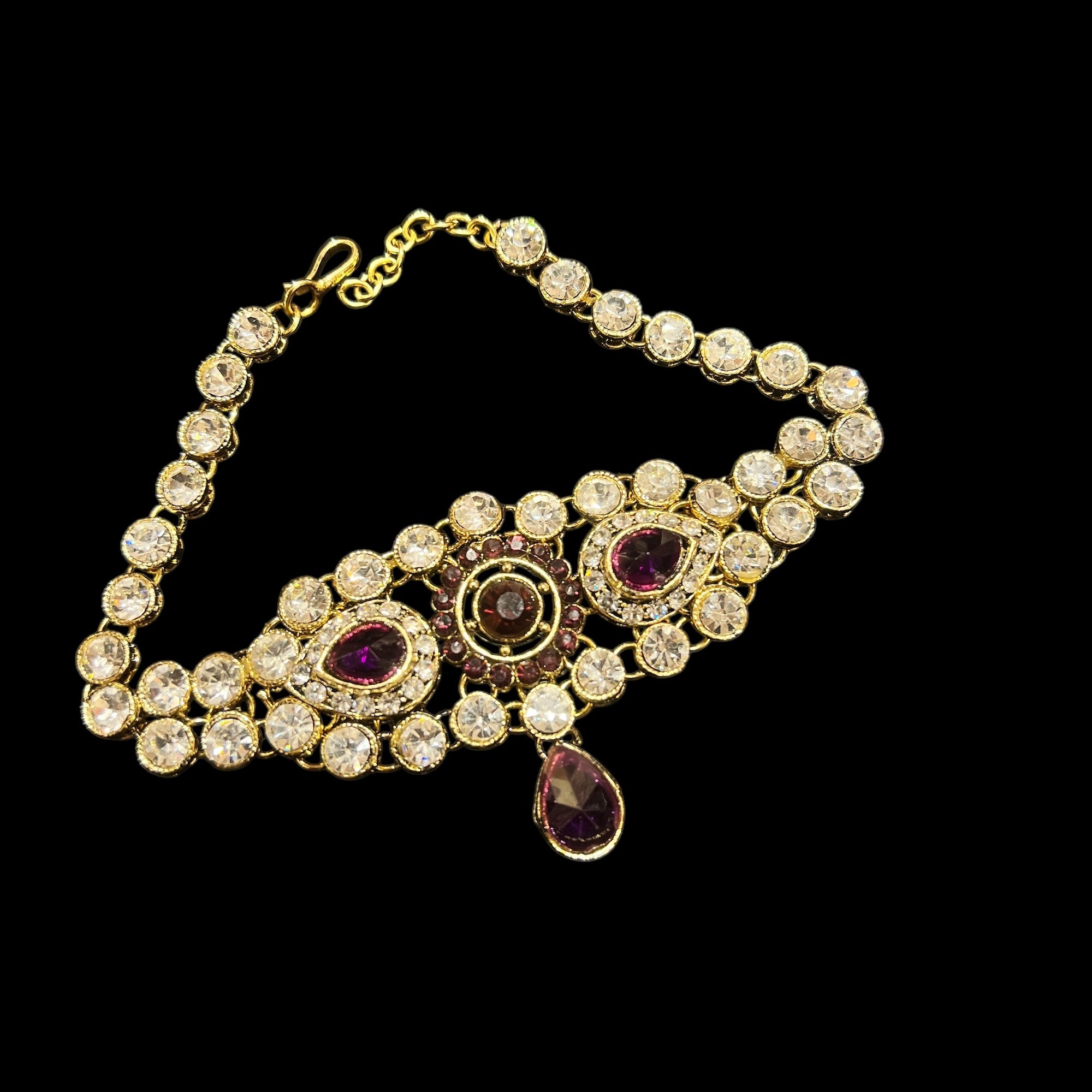 Round Stone Baju Bandh-Upper Arm Bracelet - Vintage India NYC