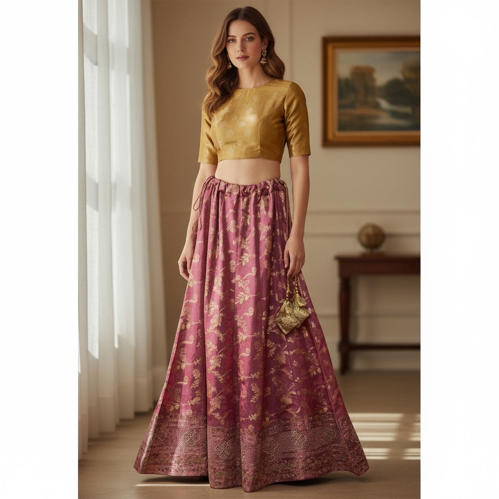Banarasi Style Lehengas-5 Colors - Vintage India NYC
