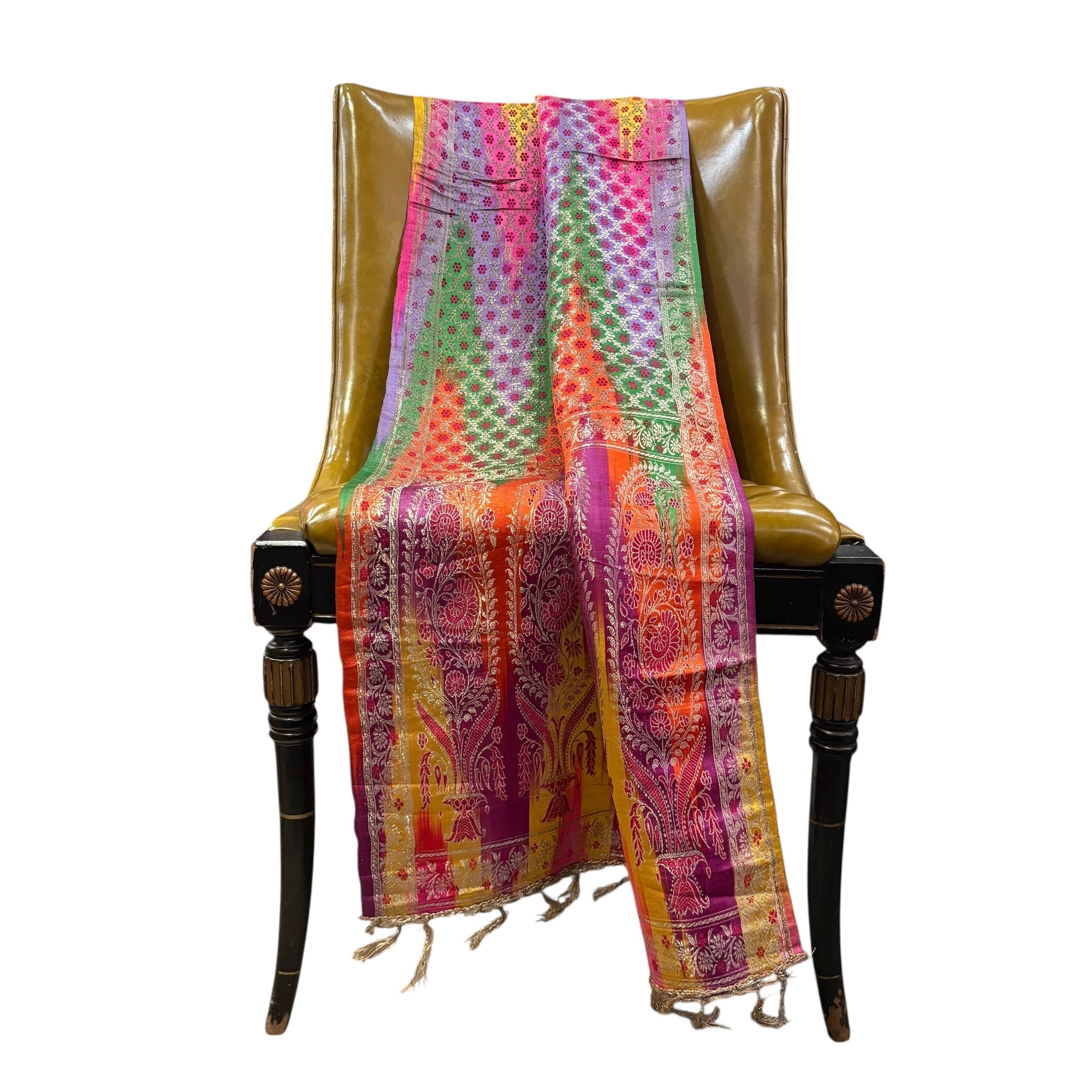 Mens Pure Silk Banarasi Multicolor Stole