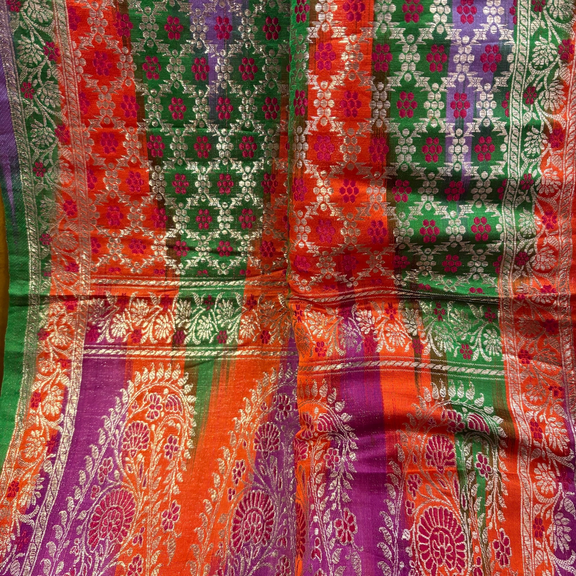 Mens Pure Silk Banarasi Multicolor Stole