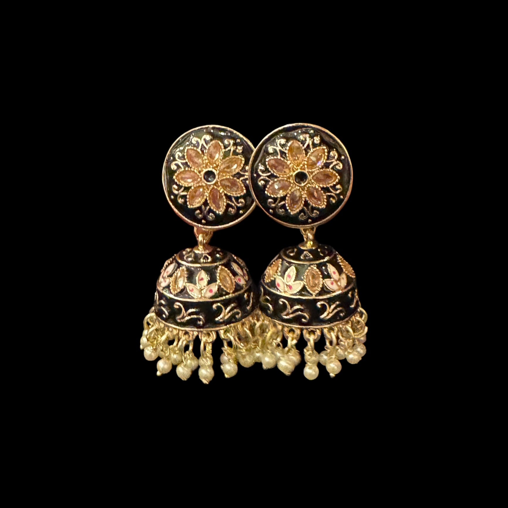 DT Meenakari Jhumka Earrings-Many Colors