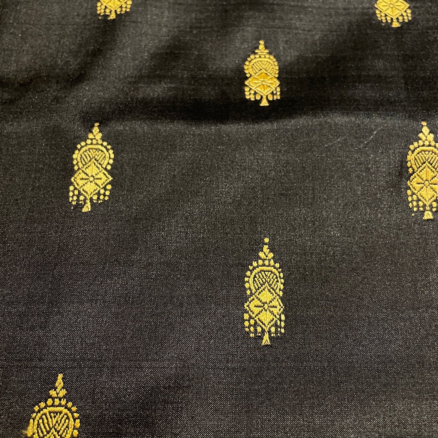 Black and Gold Brocade Saree - Vintage India NYC