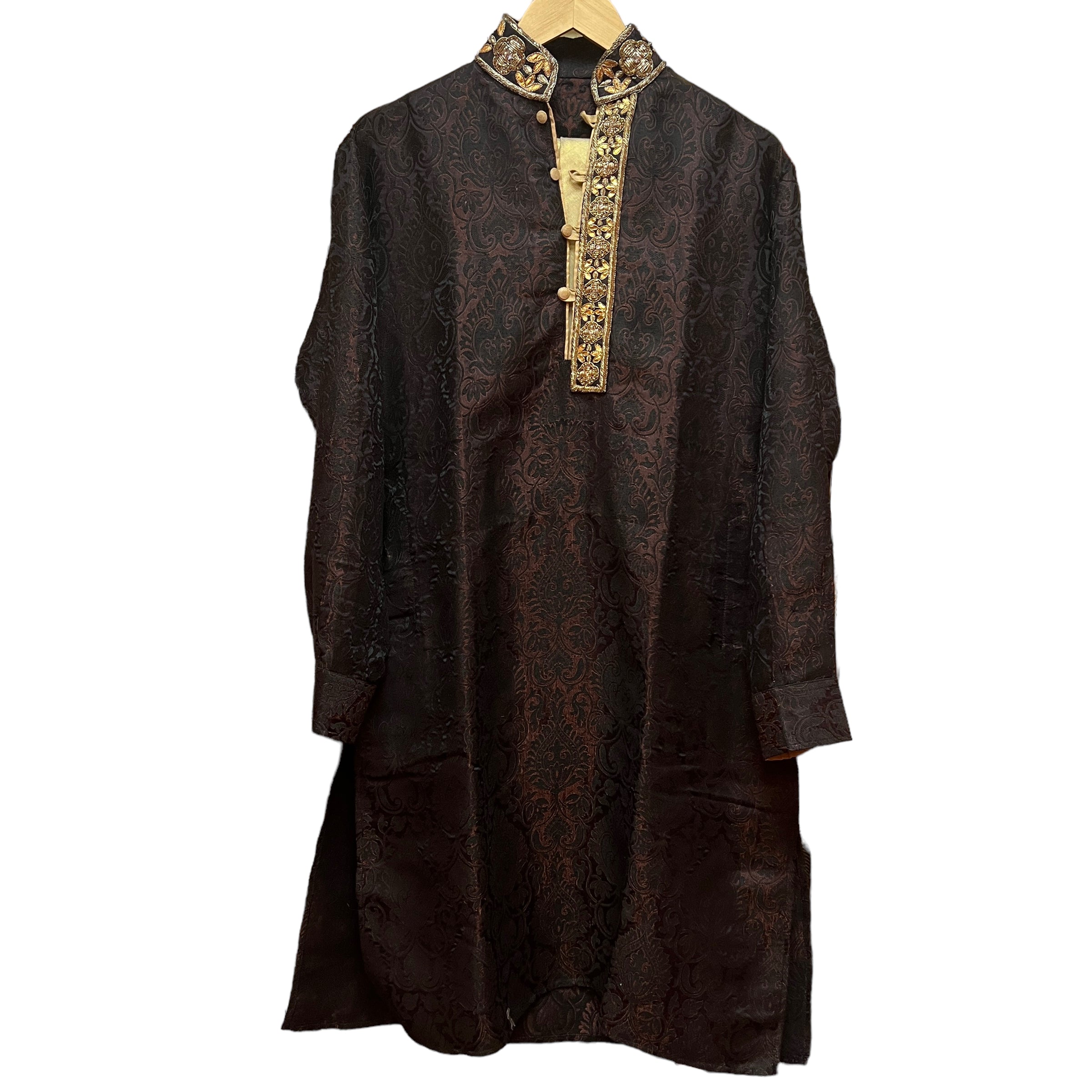 Vintage Black & Maroon Kurta Set - Vintage India NYC