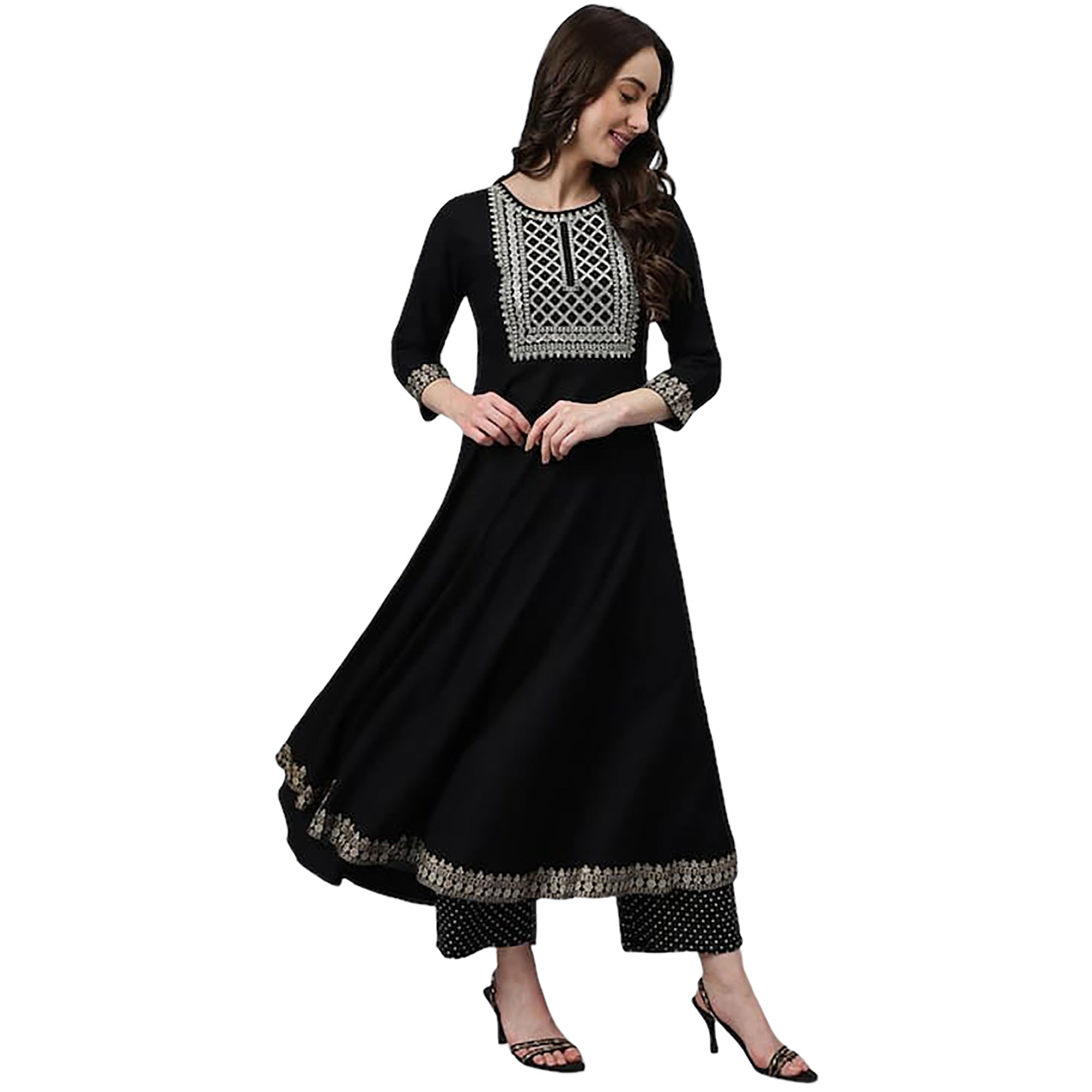 PC Black Anarkali - Vintage India NYC