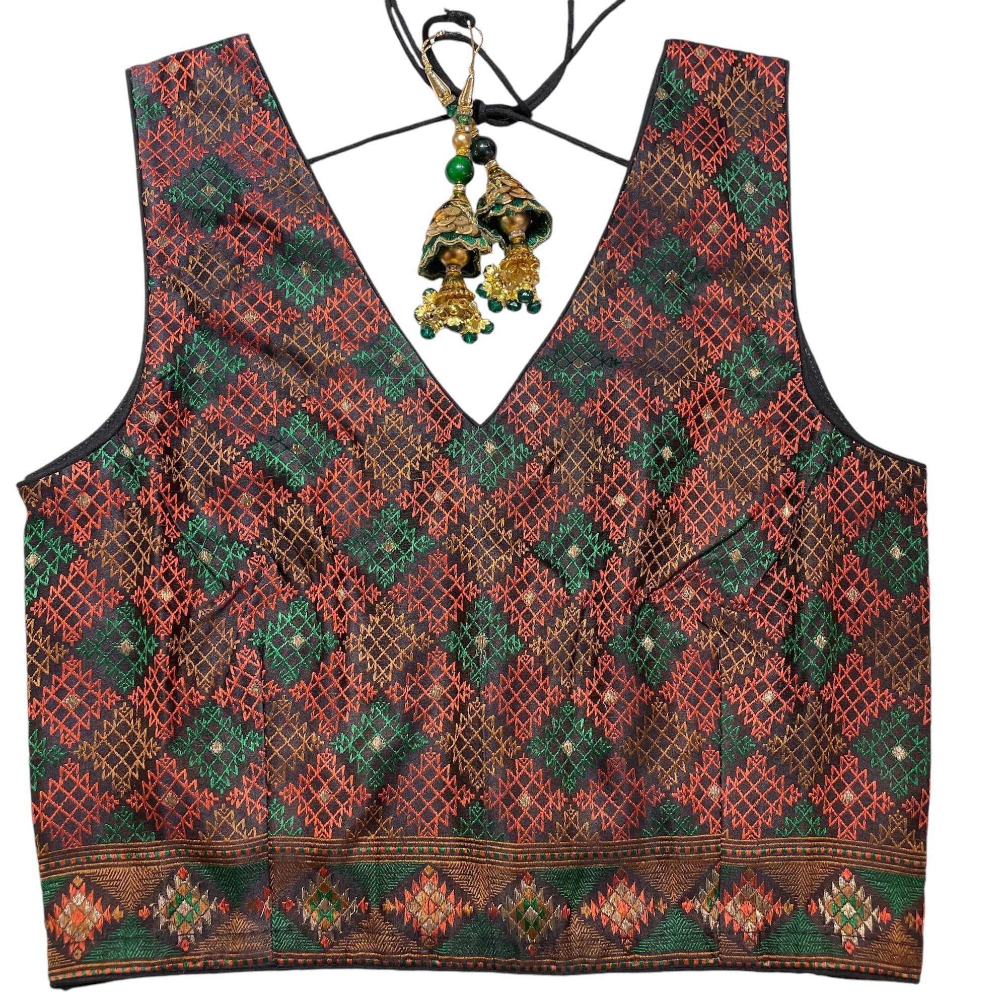 Brocade & Embroidered Saree Blouses 2-Size 30 - Vintage India NYC