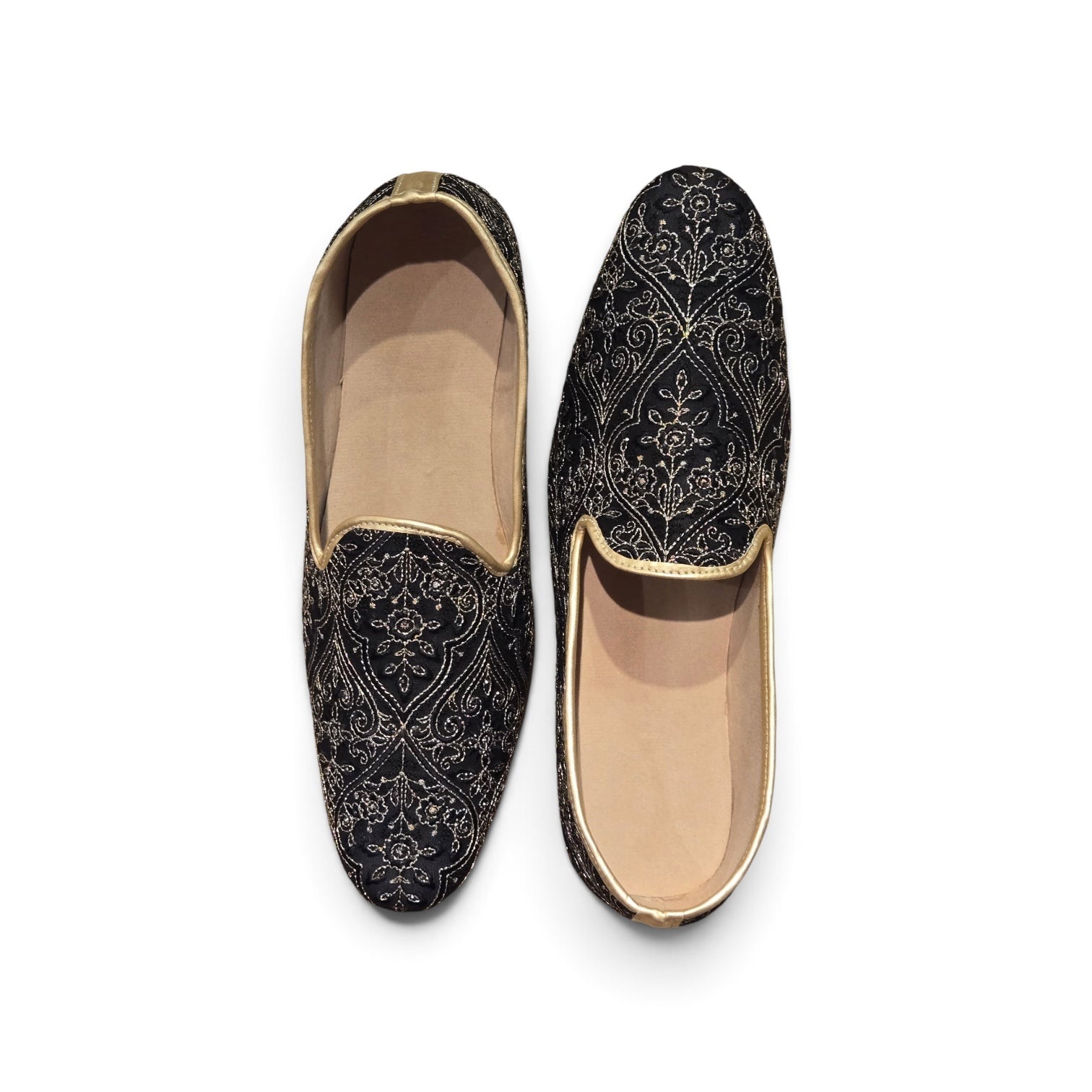 Black Embroidered Loafer - Vintage India NYC