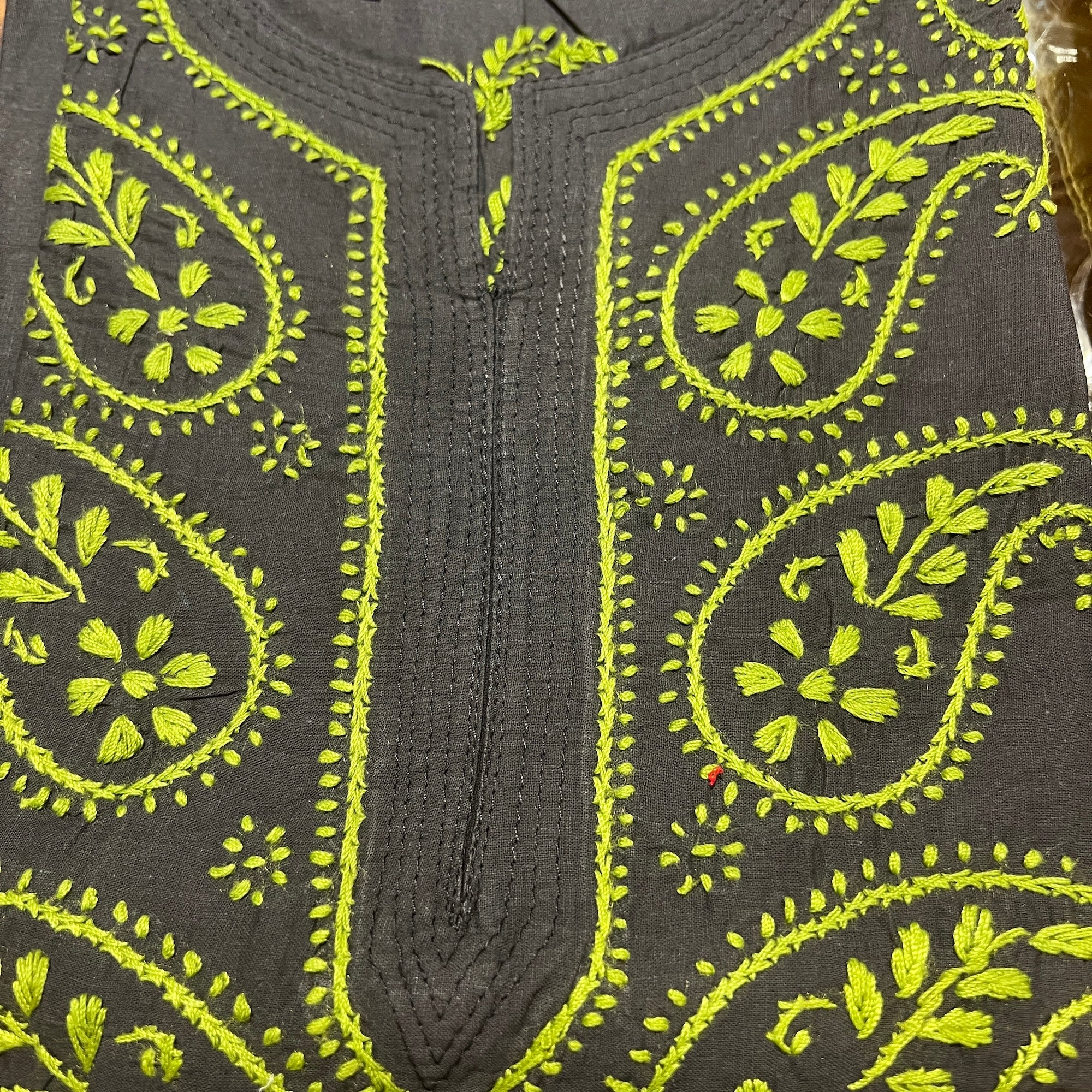AR Long Embroidered Cotton Tunic- XL - Vintage India NYC
